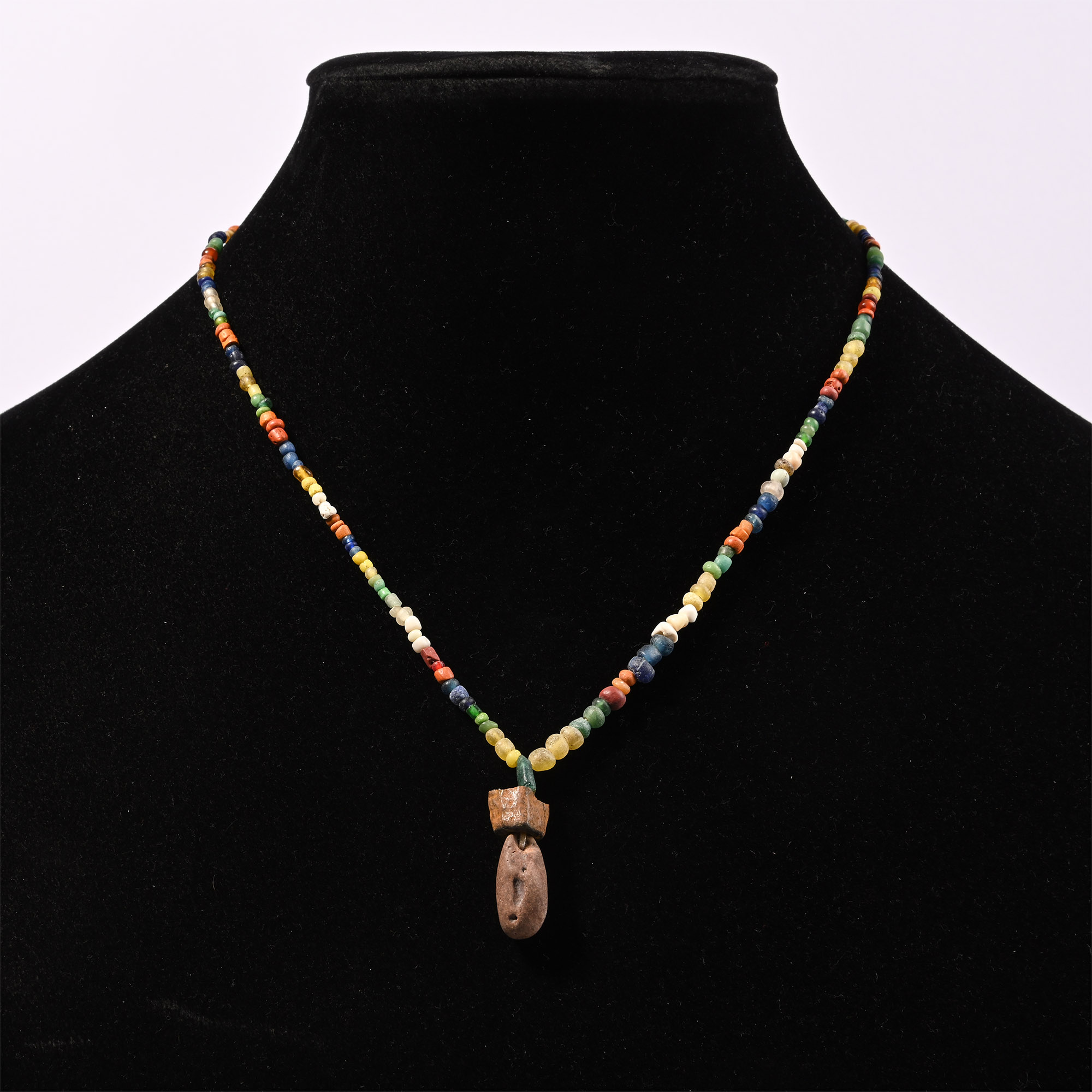 Roman Mixed Glass and Other Bead Necklace String