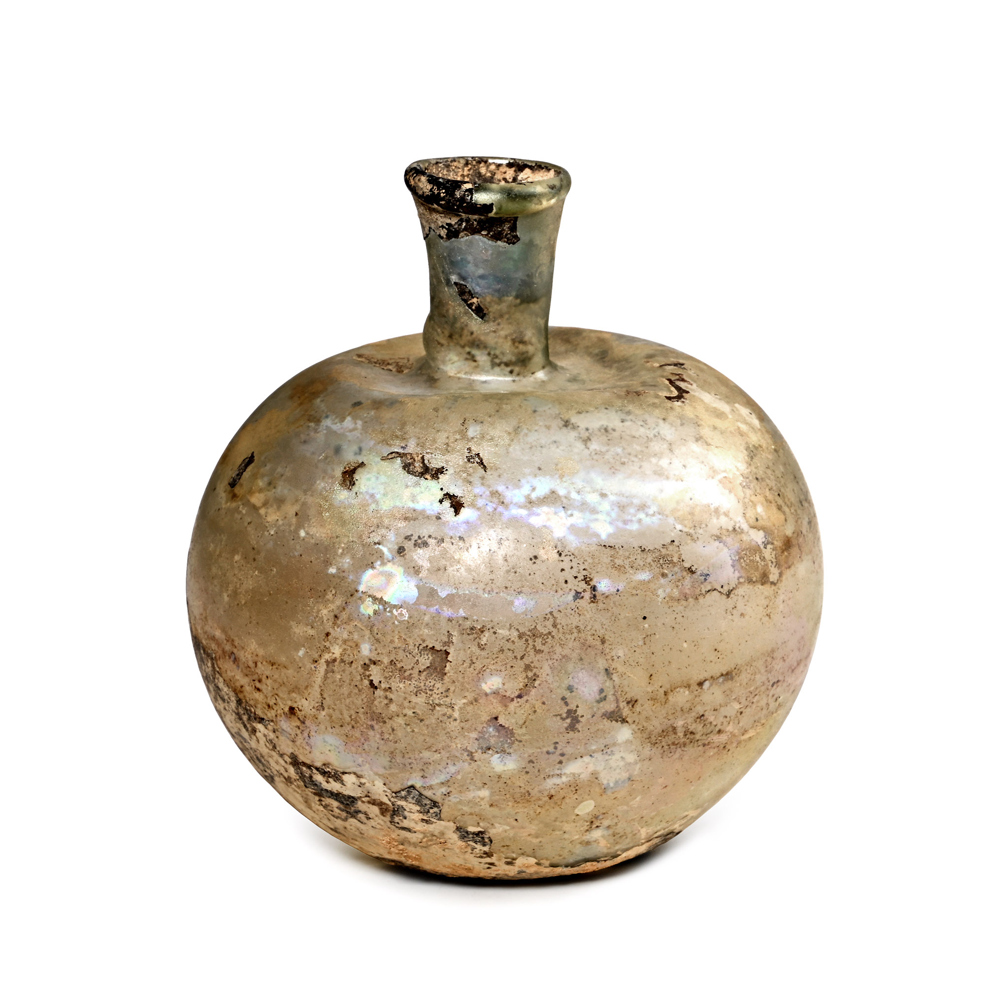 Roman Iridescent Glass Flask