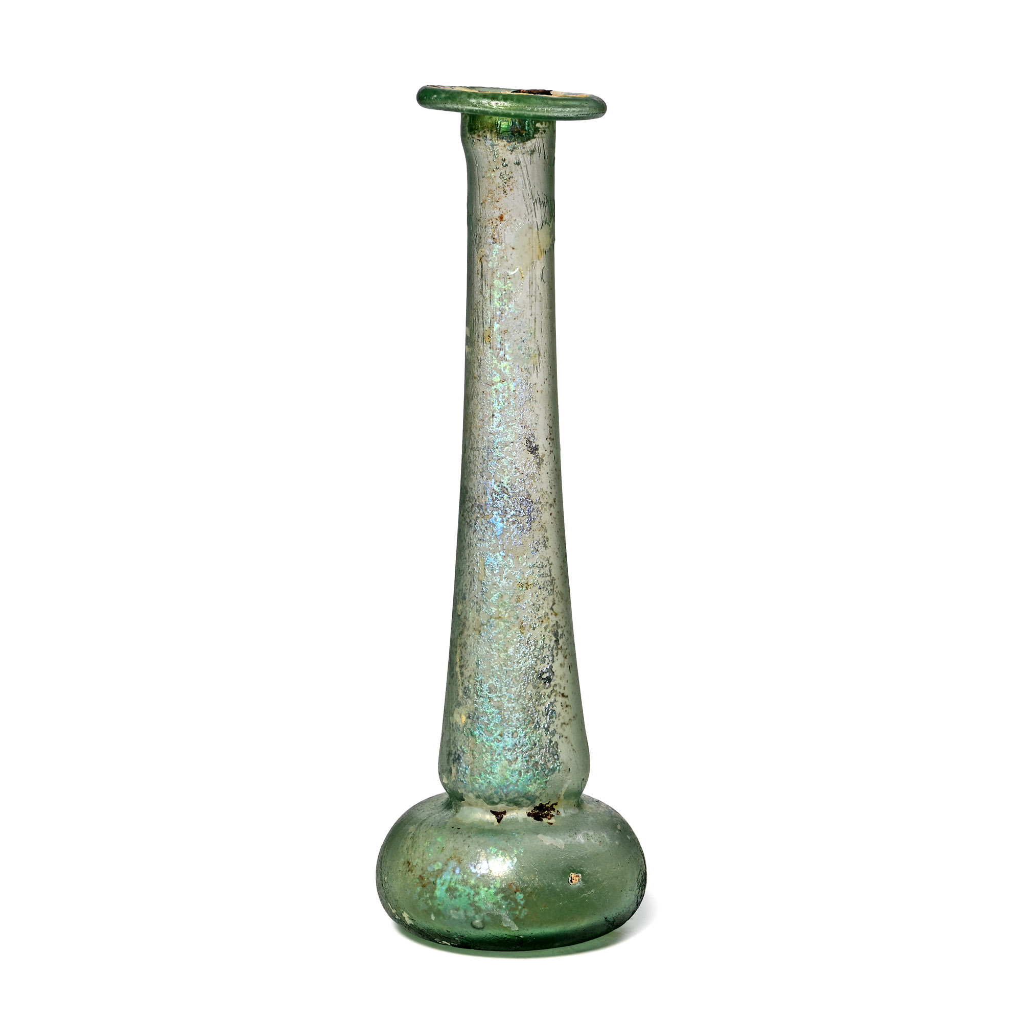 Roman Iridescent Glass Candlestick Toilet Bottle