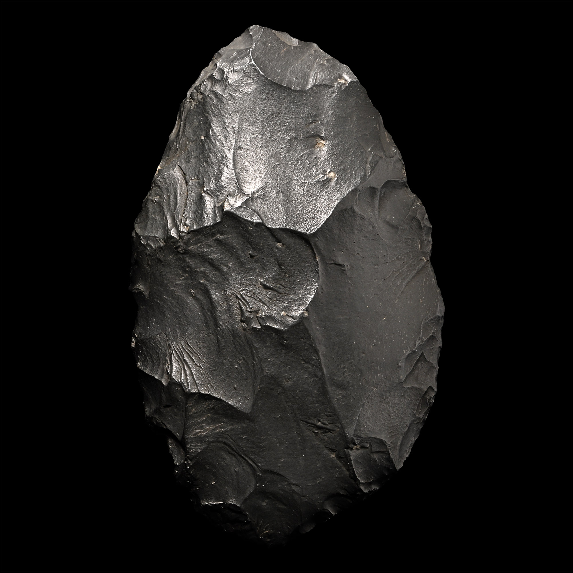 Stone Age Knapped Black Stone Axe