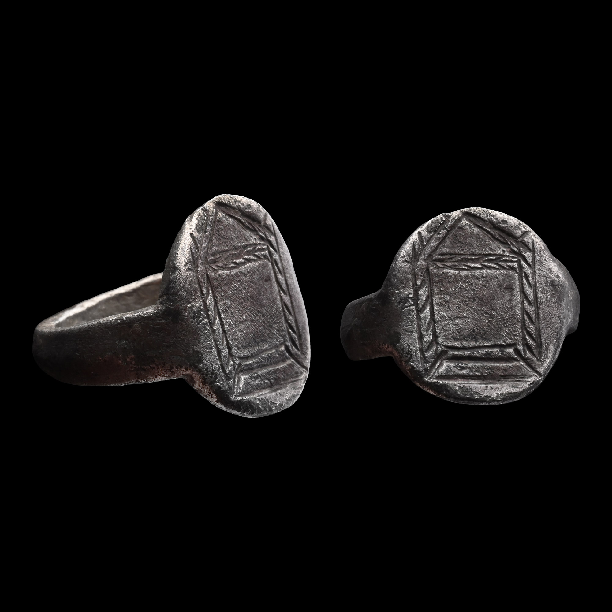 Roman Silver Ring with Building