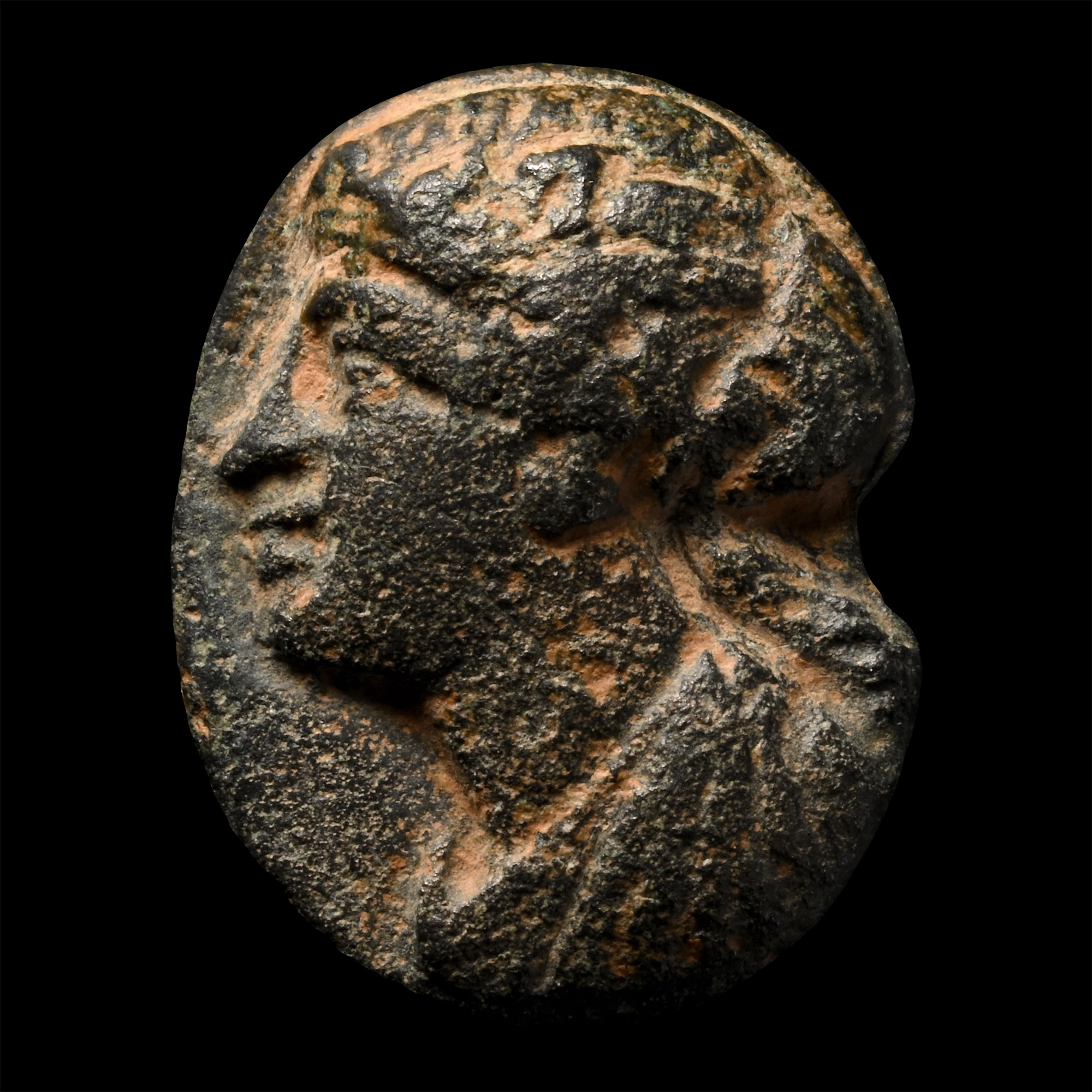 Greek Bronze Ring Bezel with Image of a Ptolemaic Queen