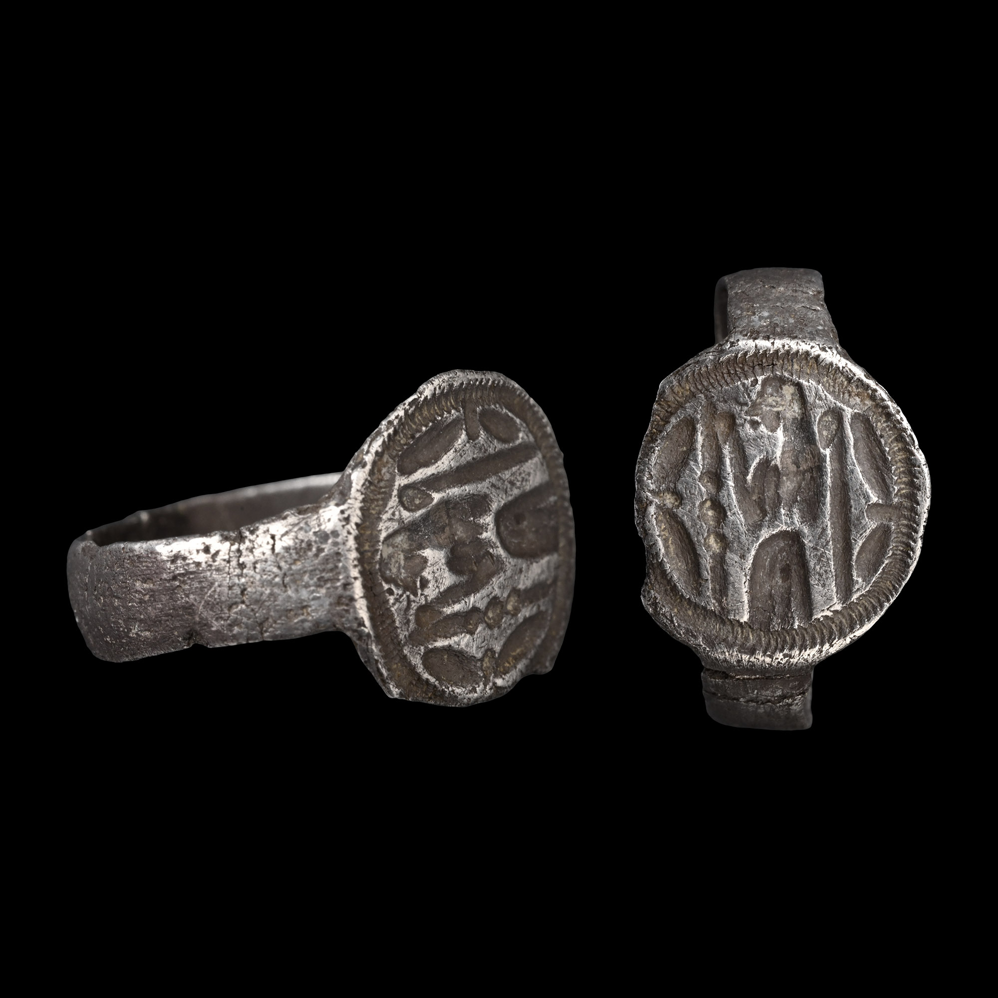 Roman Silver Ring with Standing Figure