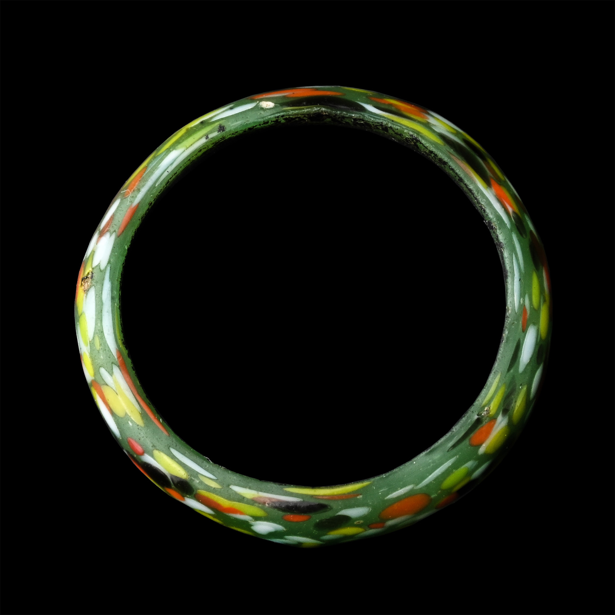 Post Medieval Multi-Coloured Glass Ring