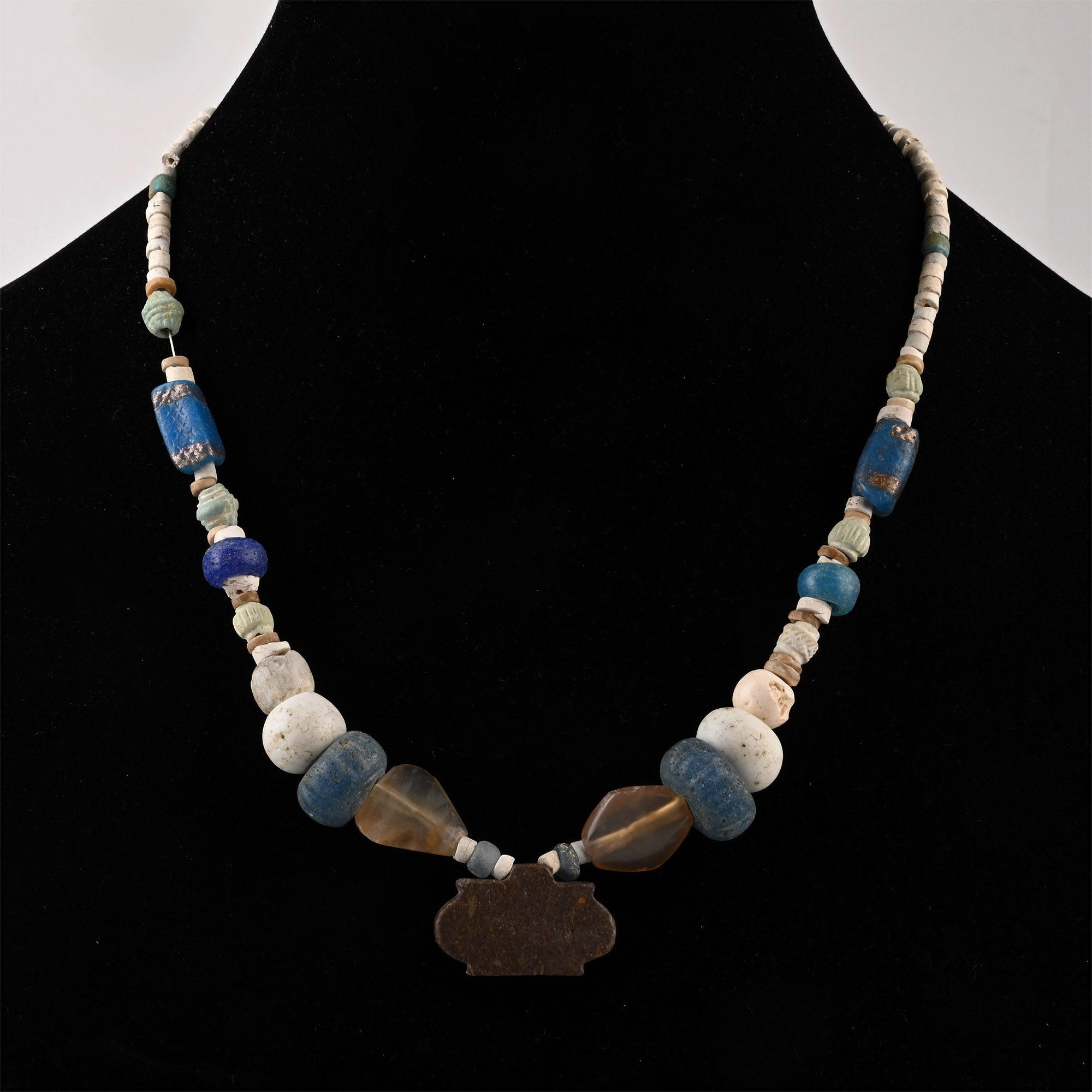 Western Asiatic Stone, Faience and Glass Bead Necklace