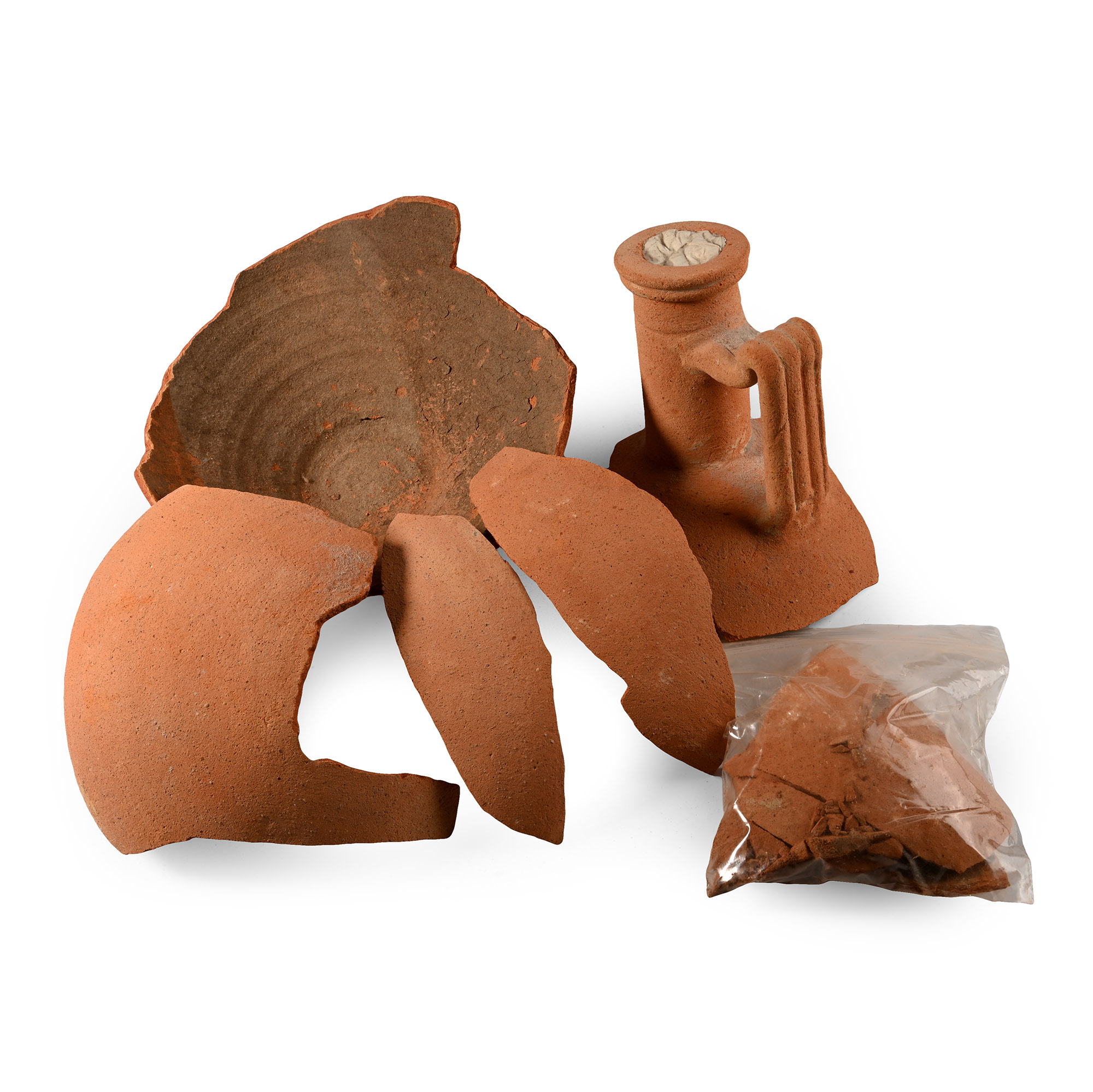 Large Complete Roman Redware Flagon in Pieces for Restoration