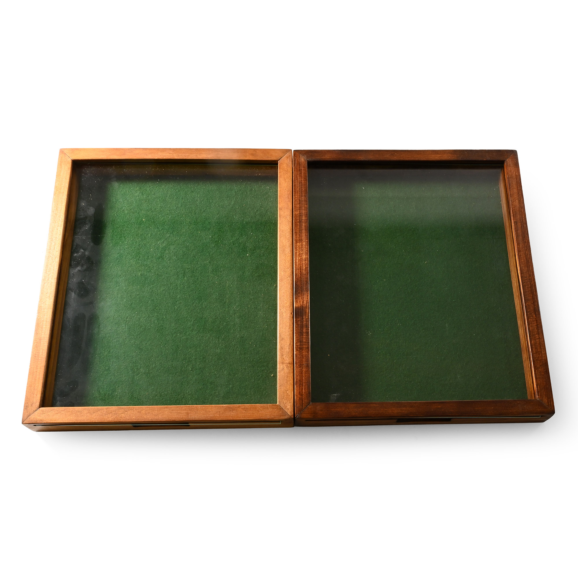 Group of Two [2] Felt-Lined Display Cases