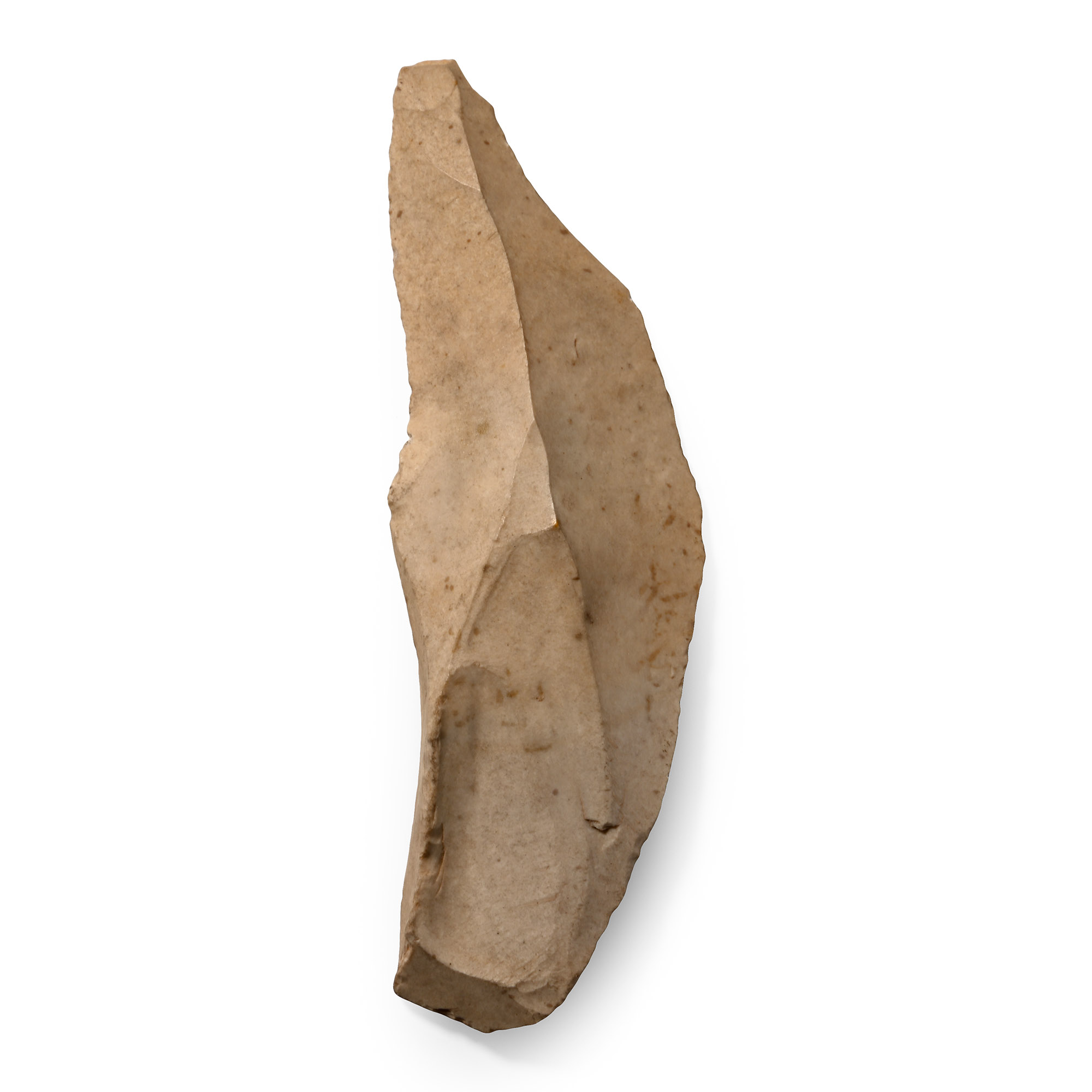 French Stone Age Knapped Flint Long Blade Scraper