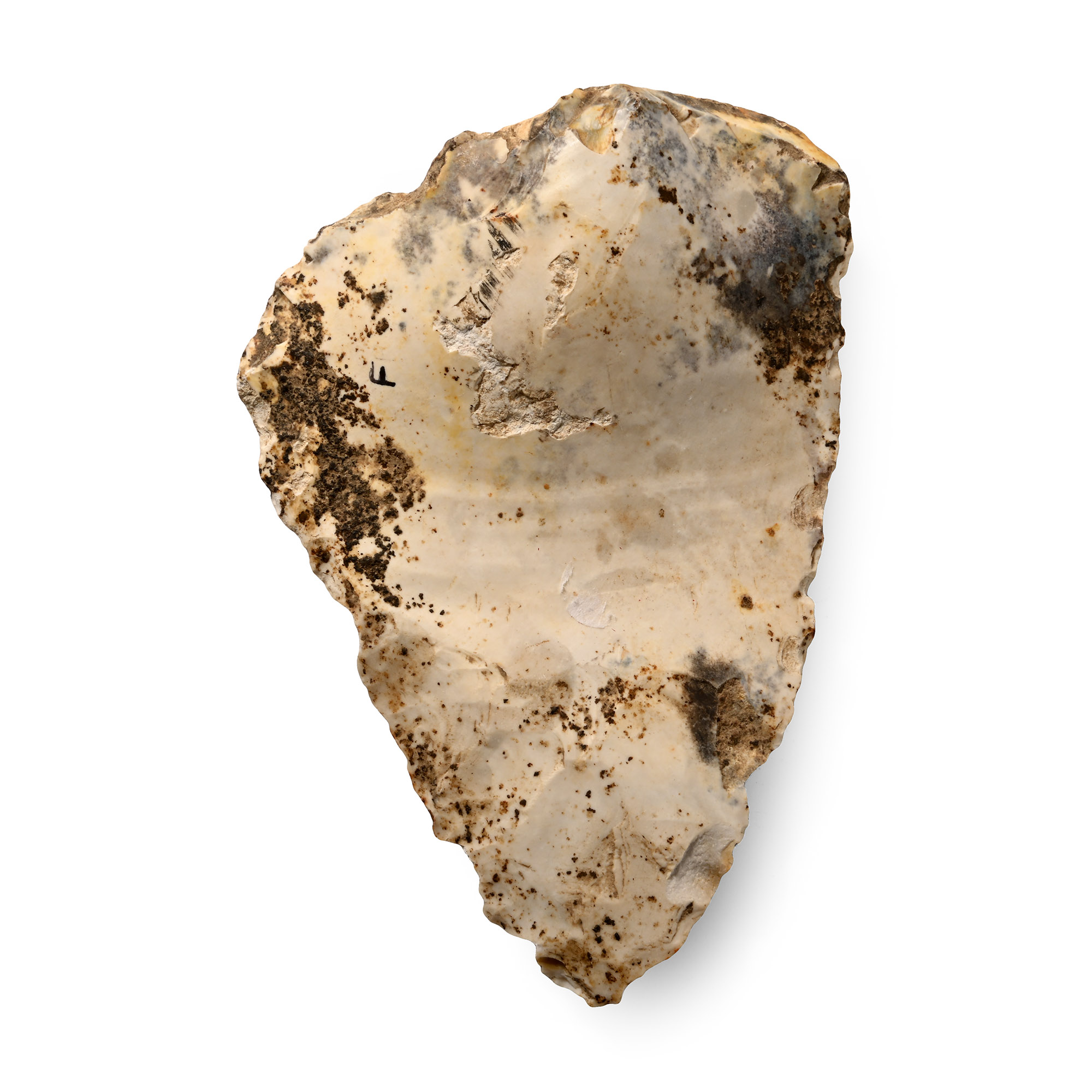 Very Large French Stone Age Mousterian Knapped Flint Knife