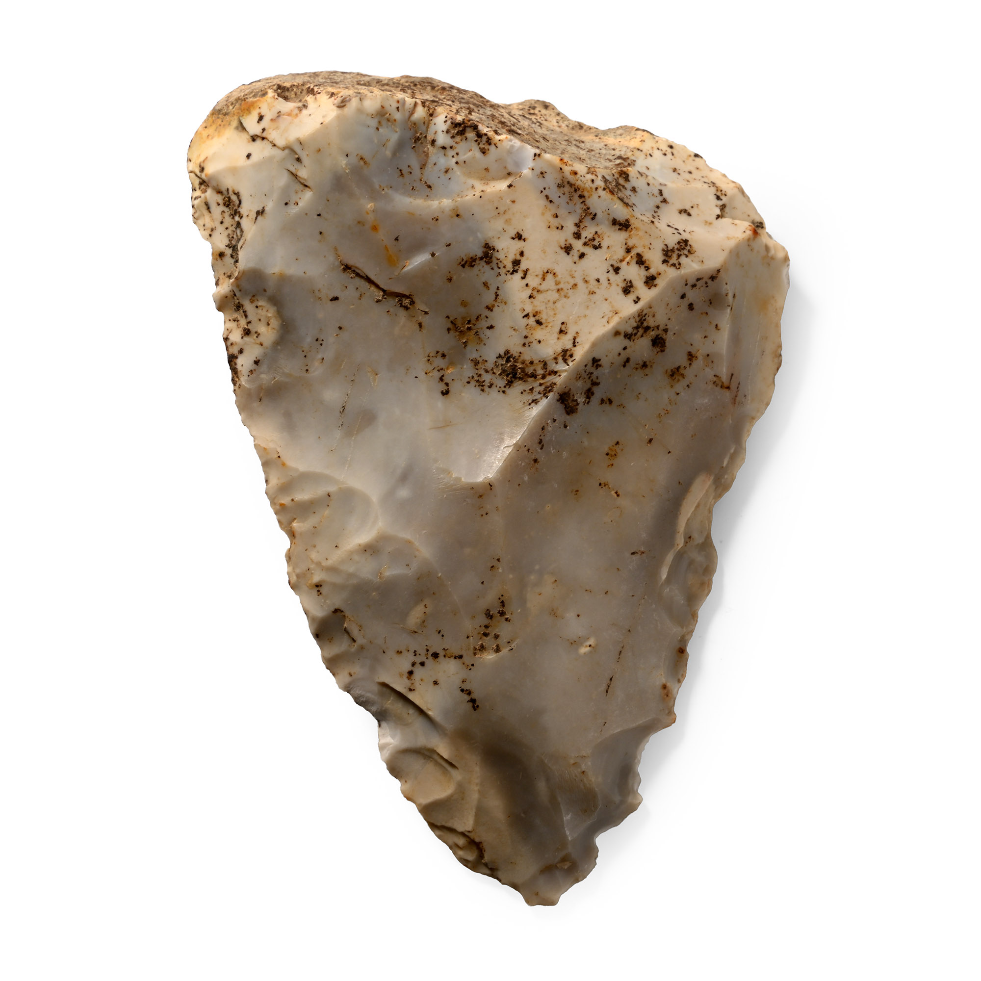 Very Large French Stone Age Mousterian Knapped Flint Knife