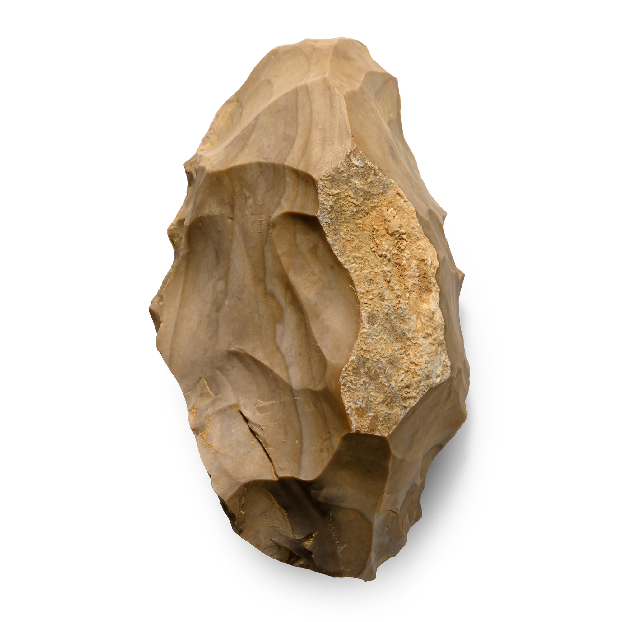 French Homo Heidelbergensis Knapped Flint Handaxe