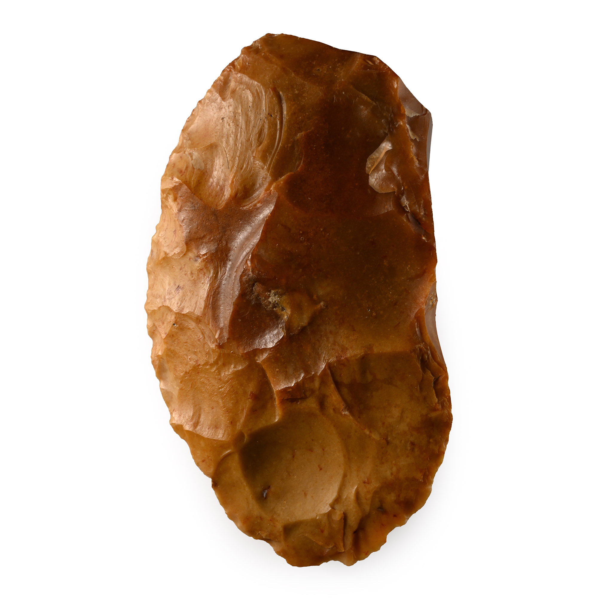 French Stone Age Homo Heidelbergensis Knapped Flint Acheulean Cleaver