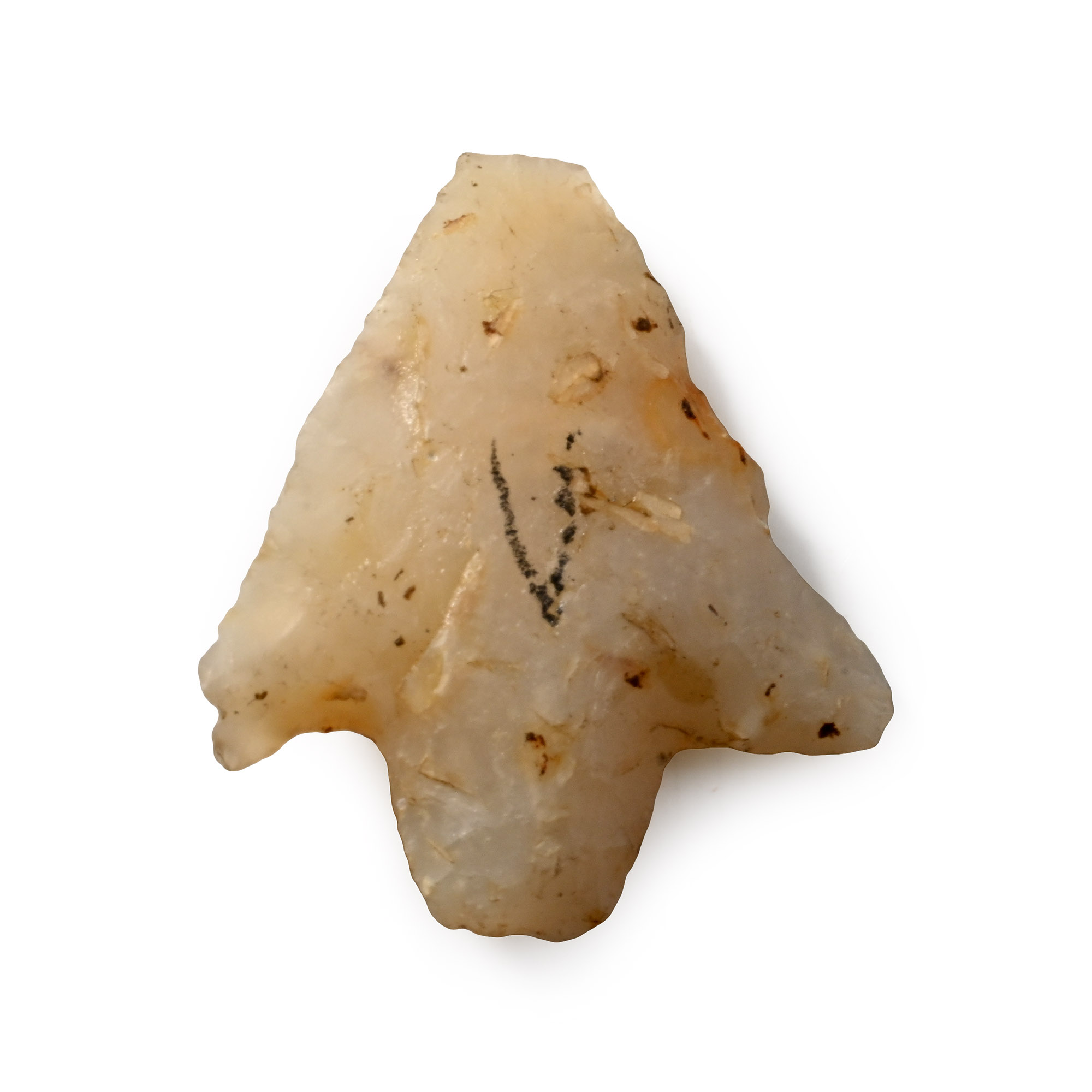 French Stone Age Knapped Chalcedony Arrowhead