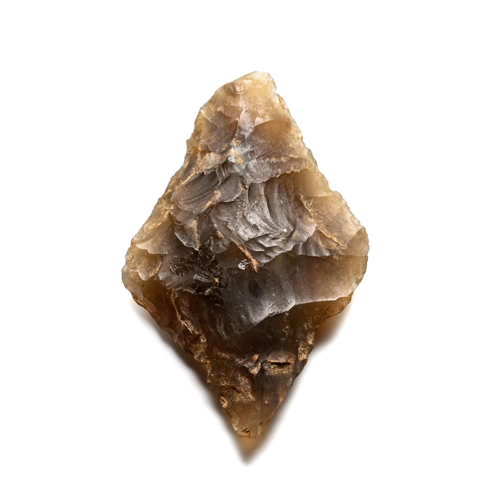 French Stone Age Knapped Diamond Arrowhead