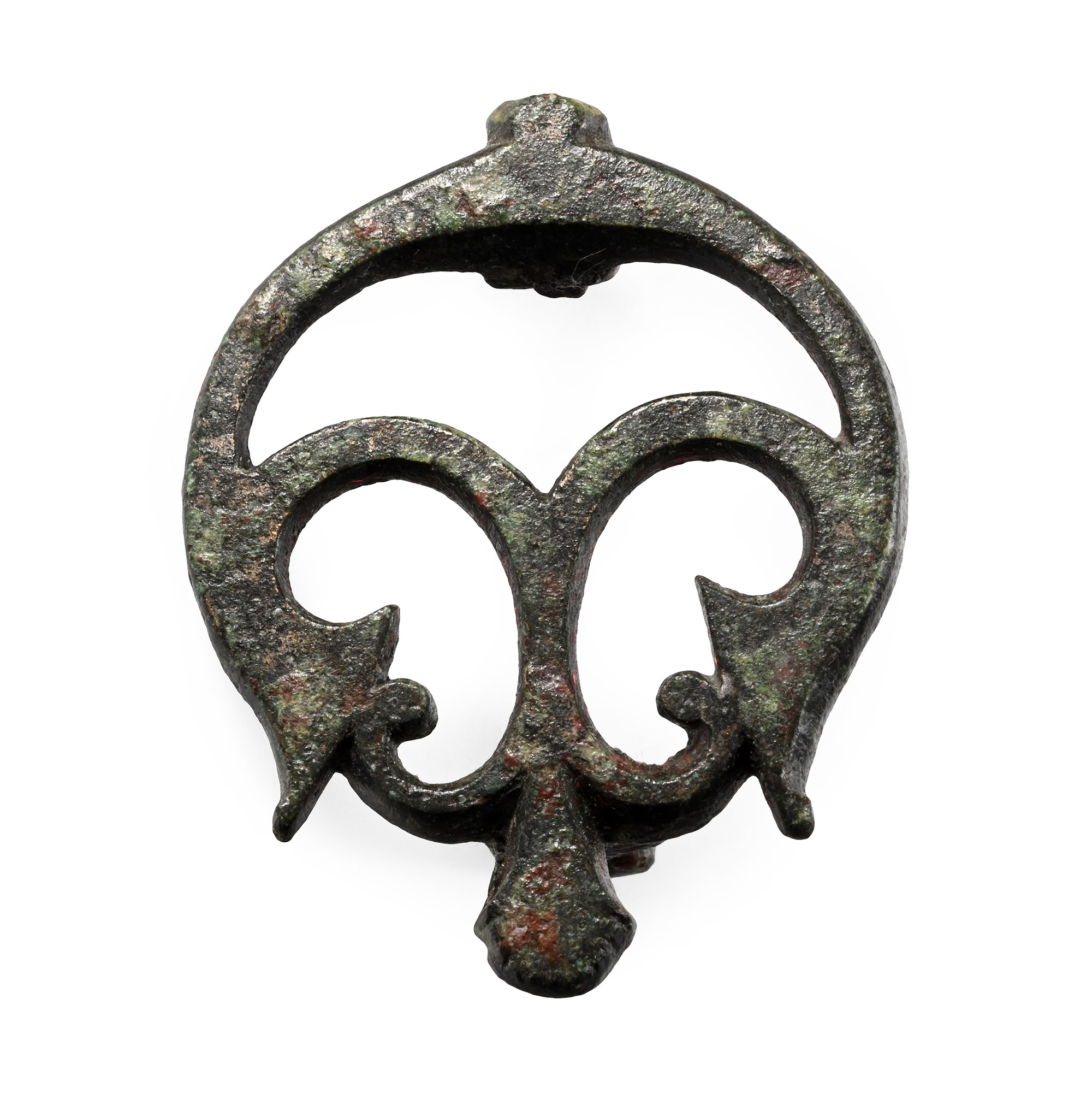 Roman Bronze Trumpet Plate Brooch