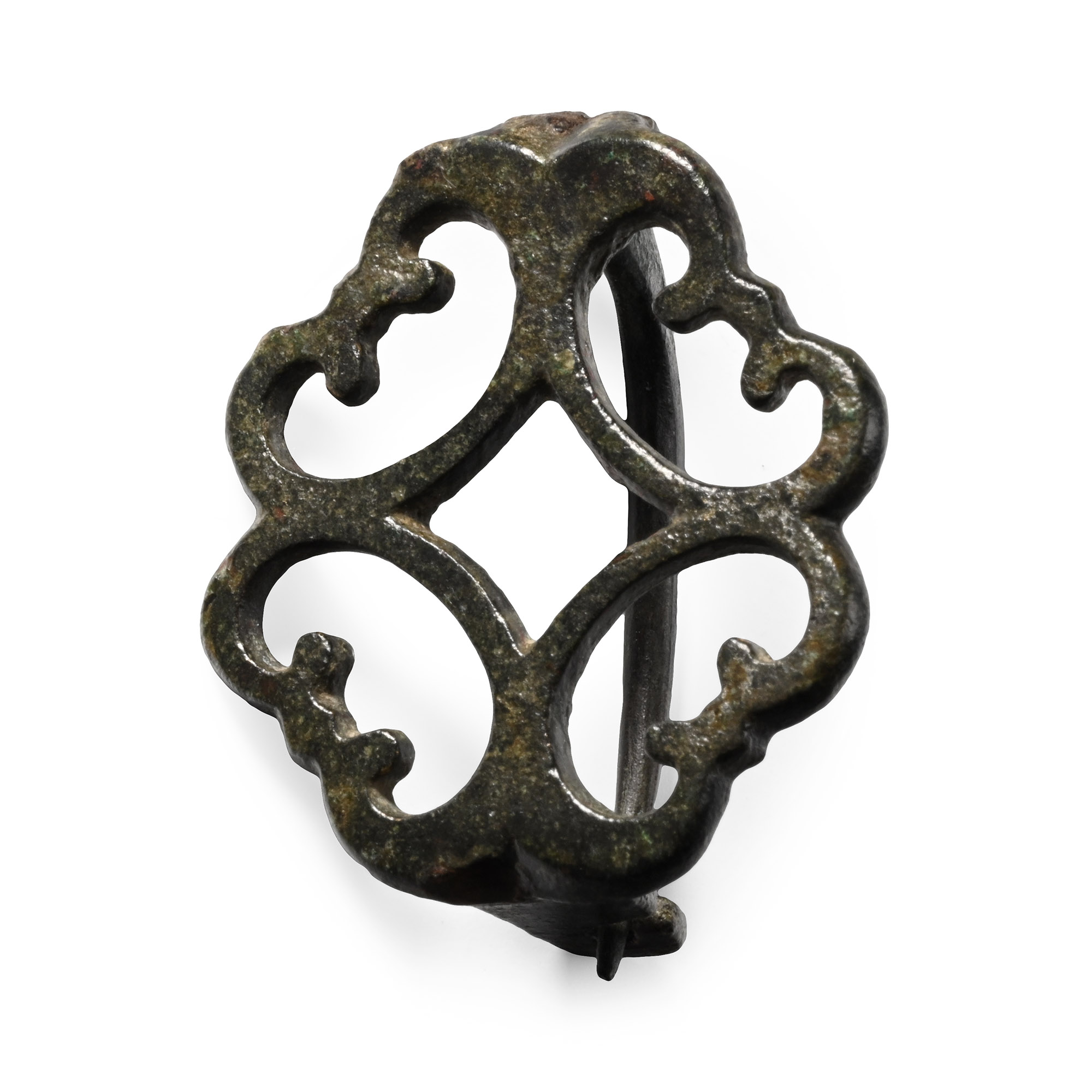 Roman Bronze Openwork Plate Brooch