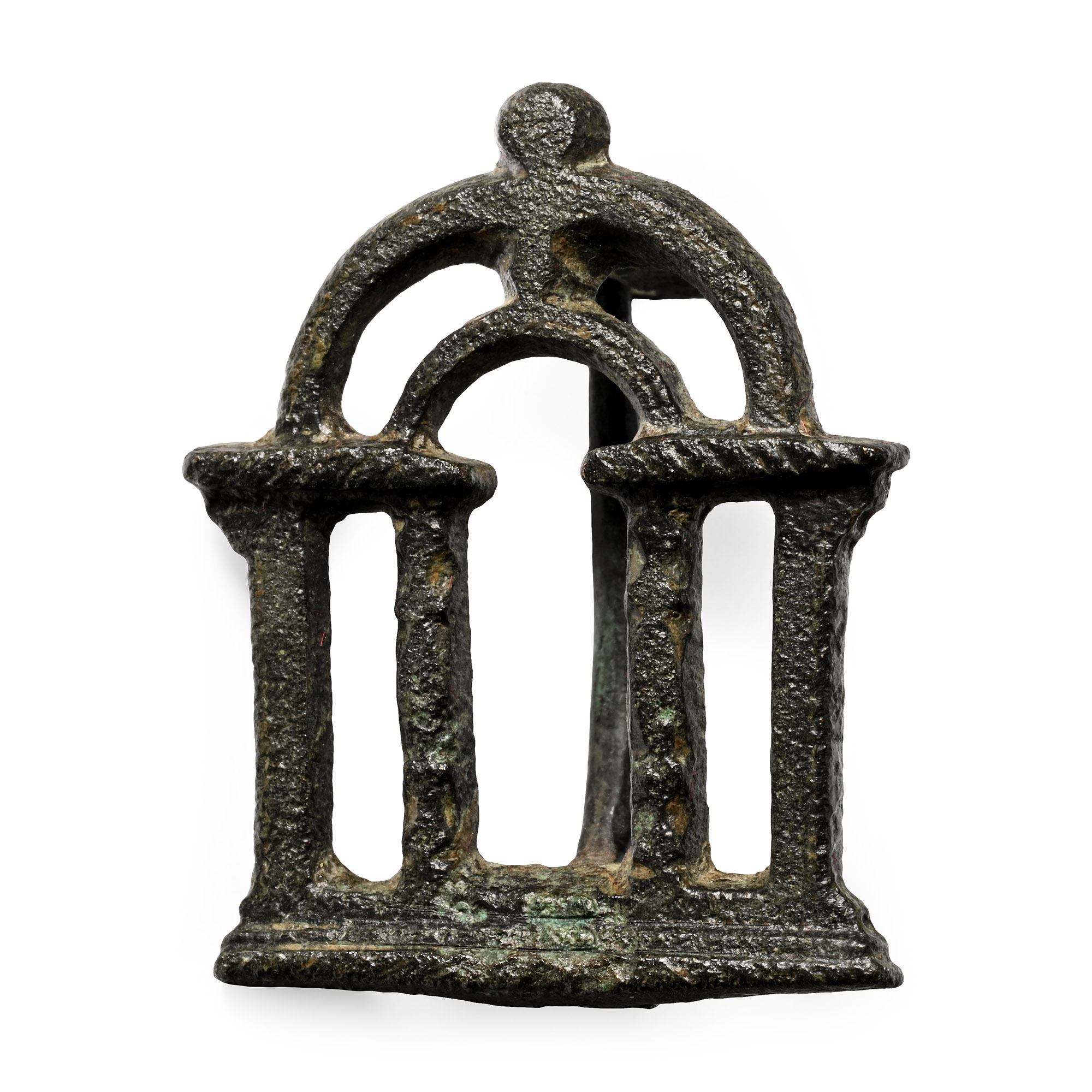 Roman Bronze Triumphant Arch Plate Brooch