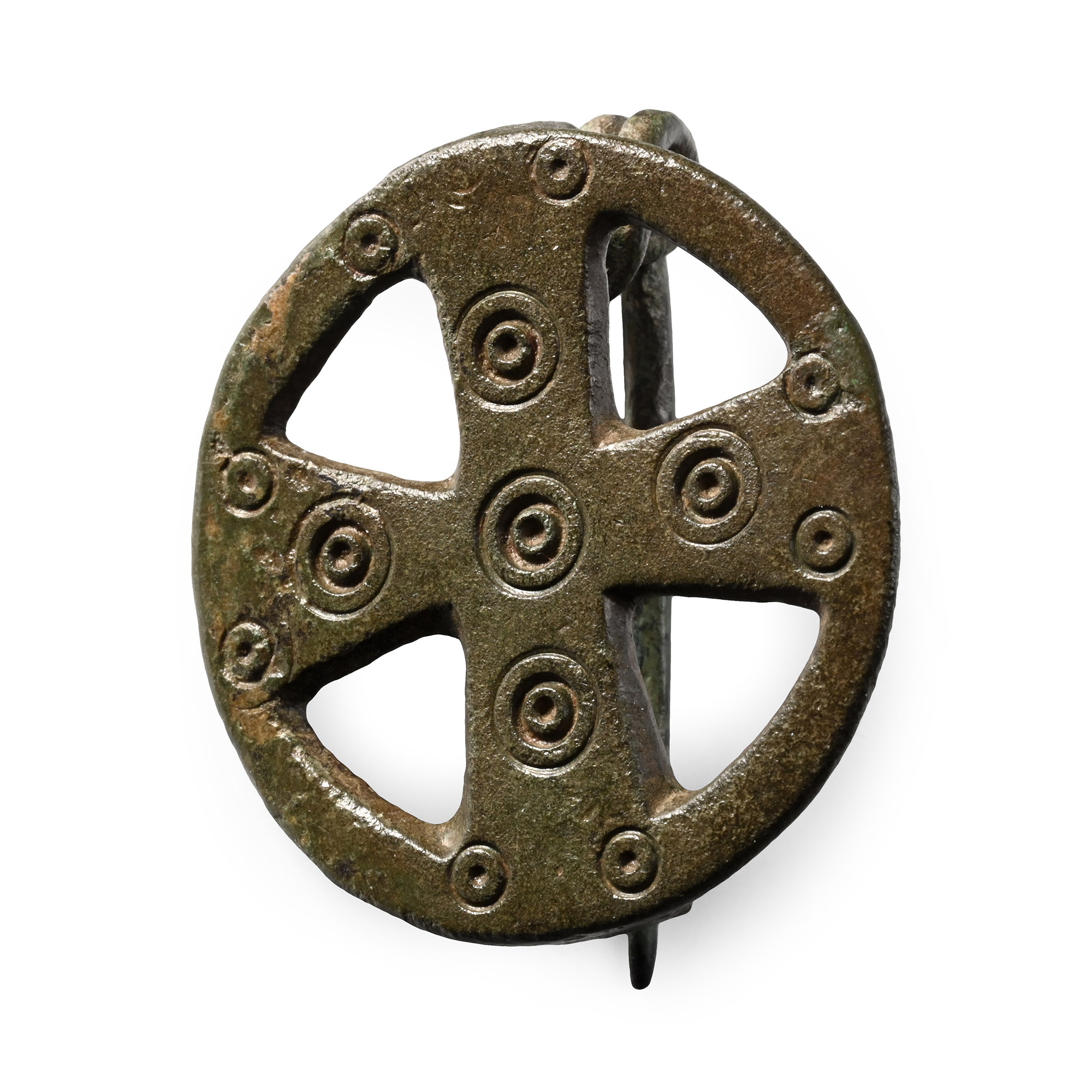 Dark Age Bronze Cross Plate Brooch
