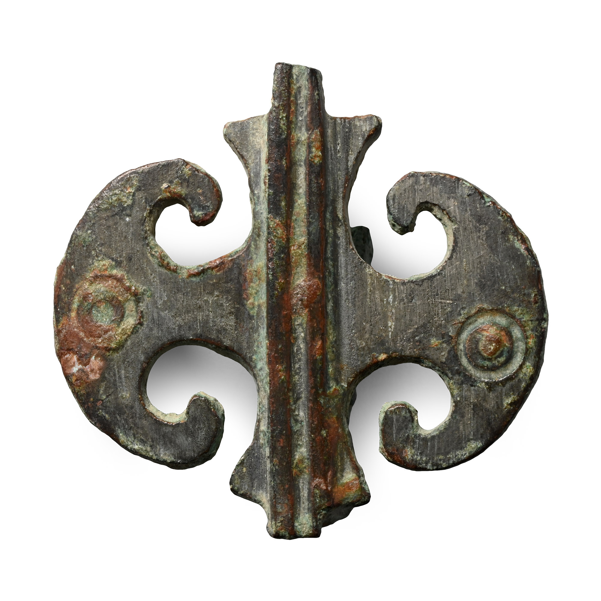 Roman Bronze Double Axe Plate Brooch