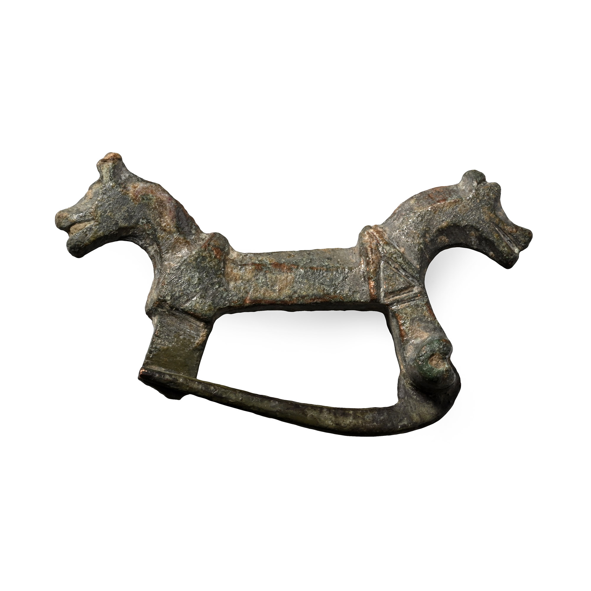 Roman Bronze Double-Horse Brooch
