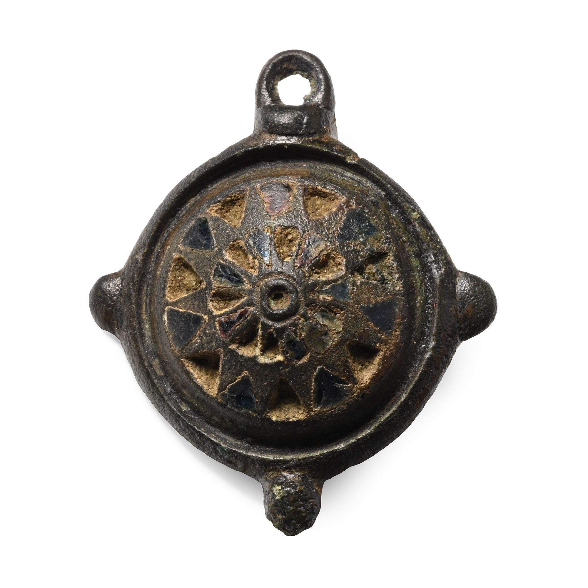 Roman Enamelled Bronze Umbonate Brooch