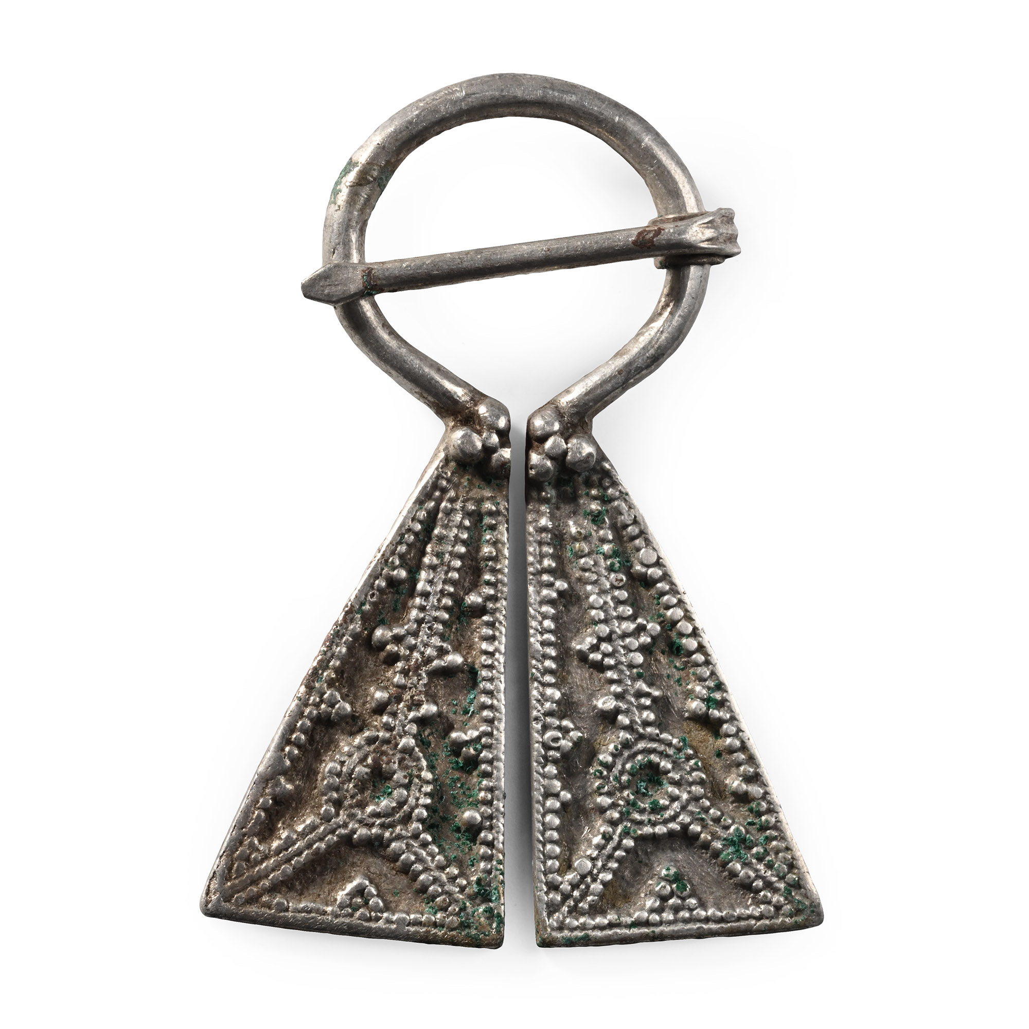 Viking Inspired Silver Omega Brooch