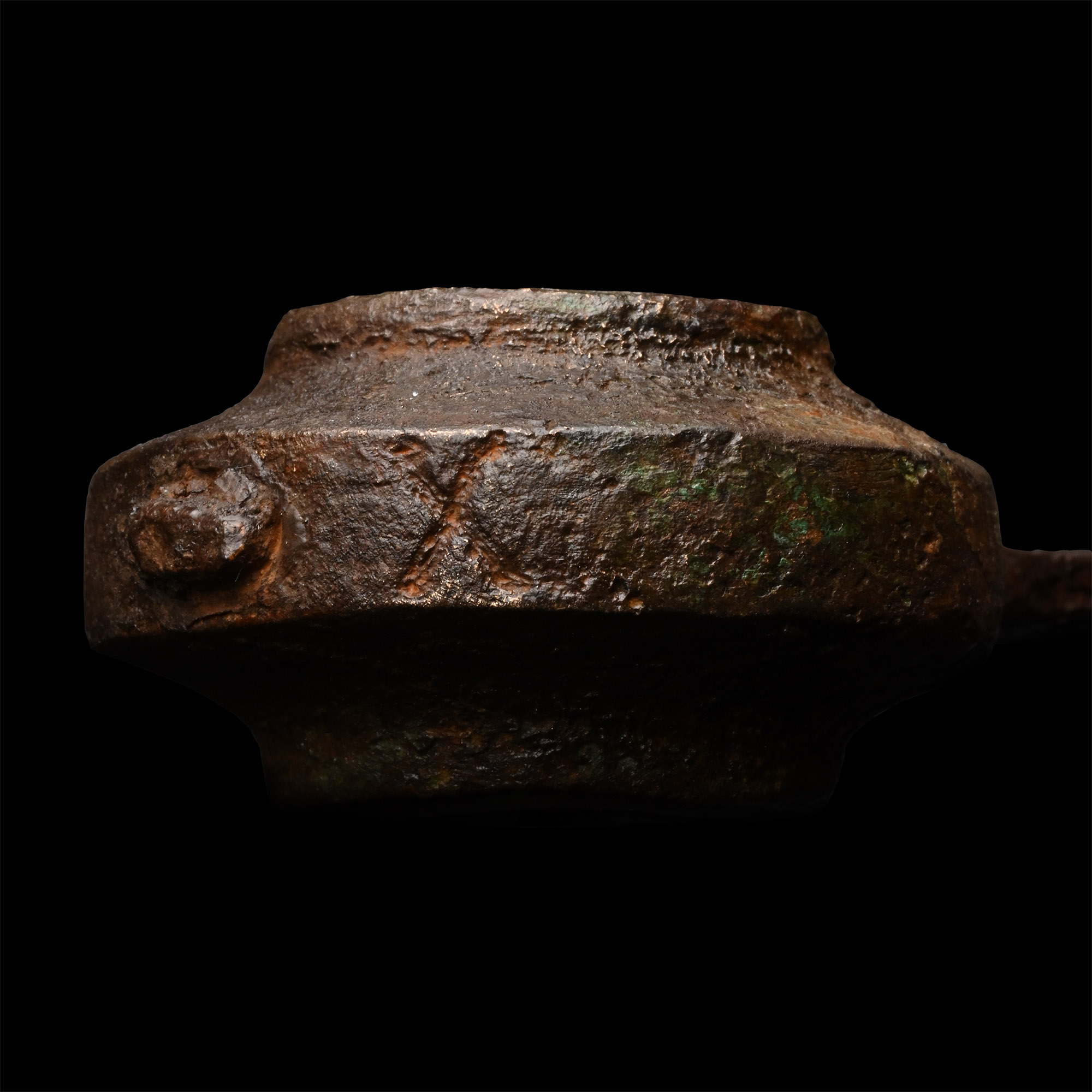 Medieval Iron Hand-and-Half Sword with Bronze Pommel with Coat of Arms