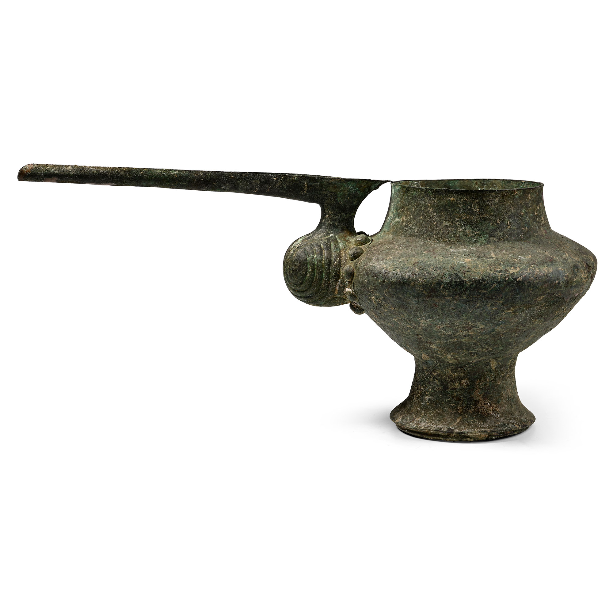 Large Amlash Bronze Spouted Libation Vessel