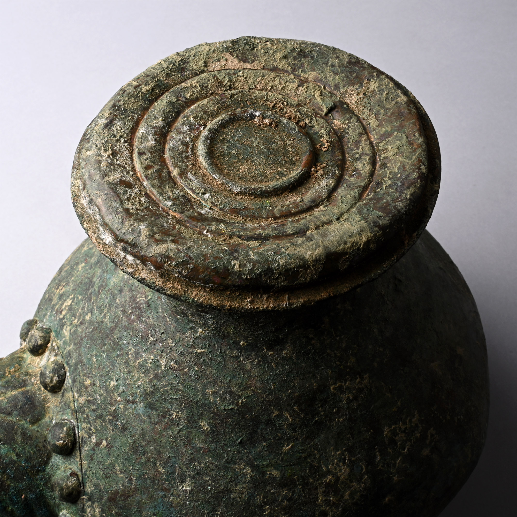 Large Amlash Bronze Spouted Libation Vessel