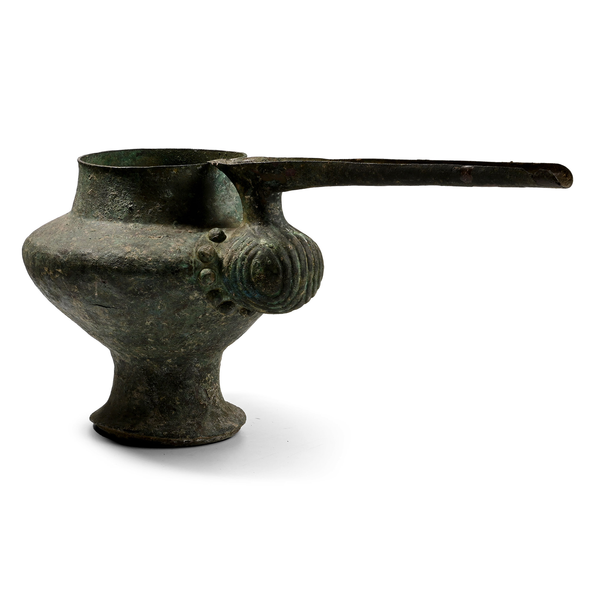 Large Amlash Bronze Spouted Libation Vessel