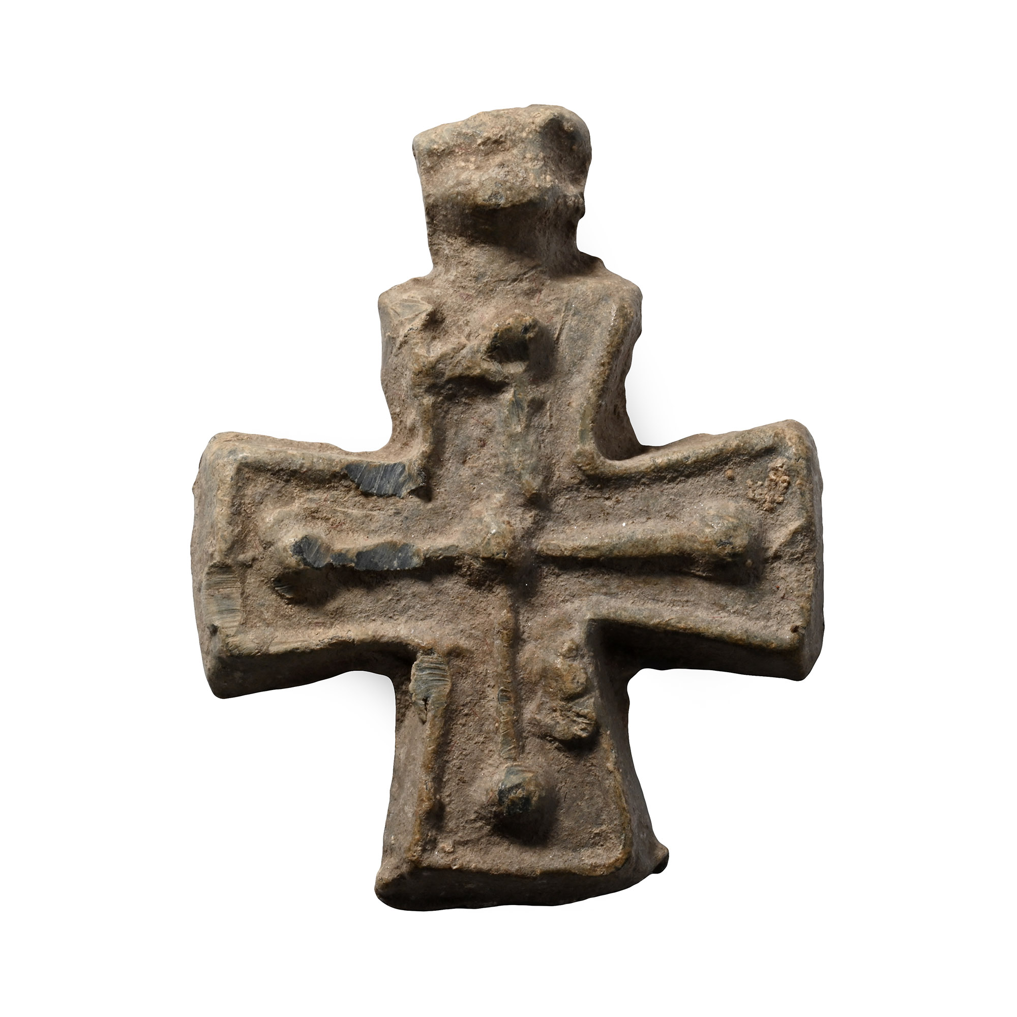 Byzantine Lead Cross Pendant