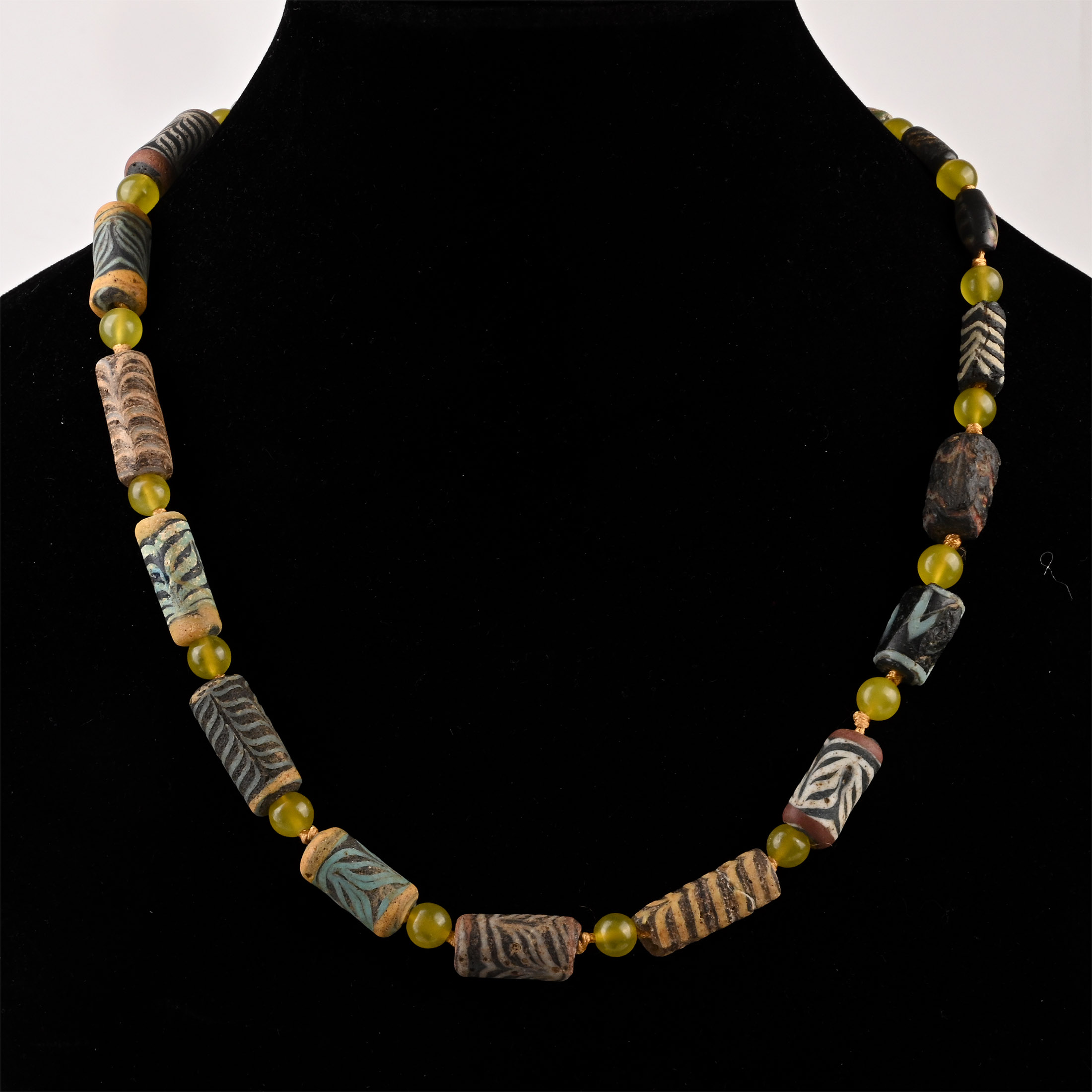 Roman Polychrome Glass Bead Necklace