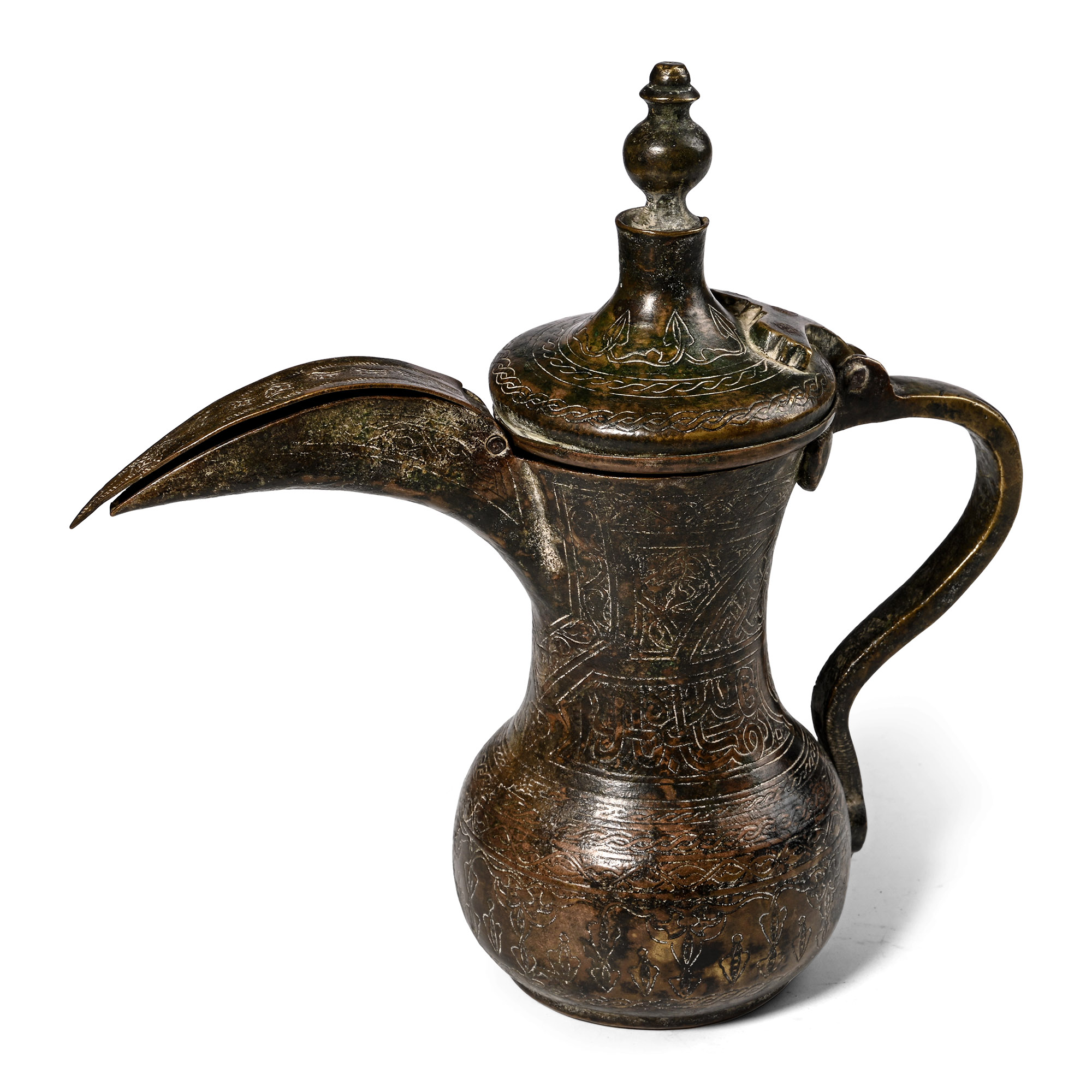 Syrian or Turkish Copper Ewer with Calligraphic Inscription