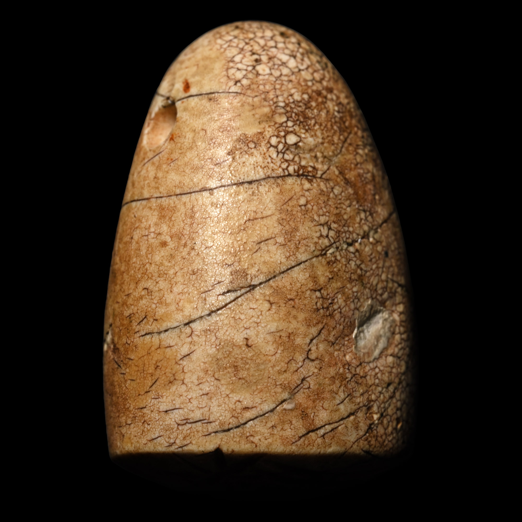 Neo-Babylonian Burnt Stone Stamp Seal with Cultic Scene