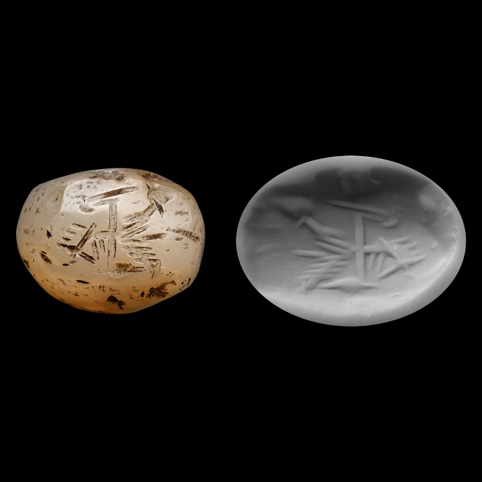 Eastern Sasanian Engraved Chalcedony Stamp Seal