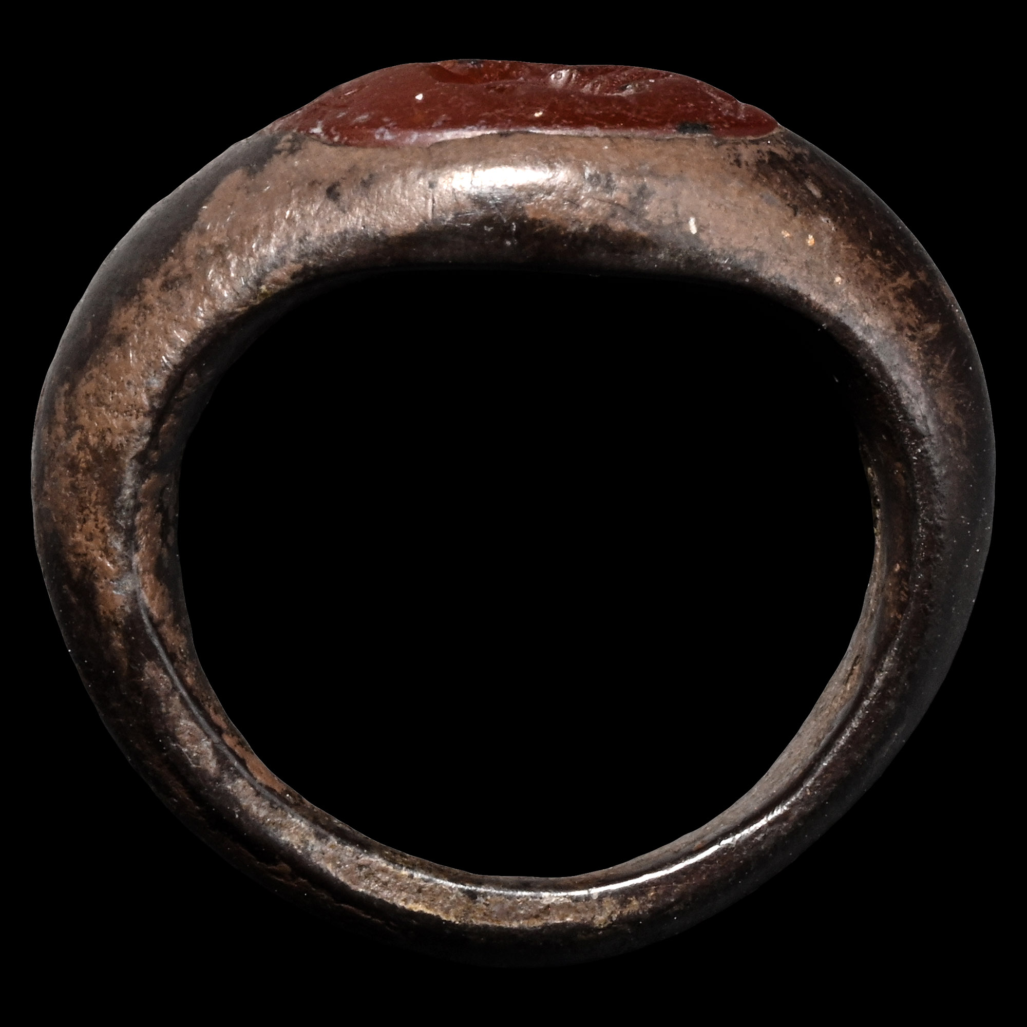 Roman Imperial Silver Ring with Carnelian Gemstone with Gryllos