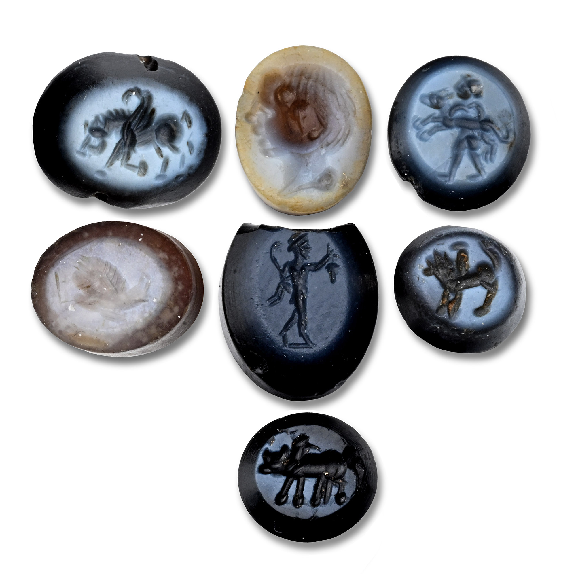 Roman and Other Carved Nicolo Gemstone Collection