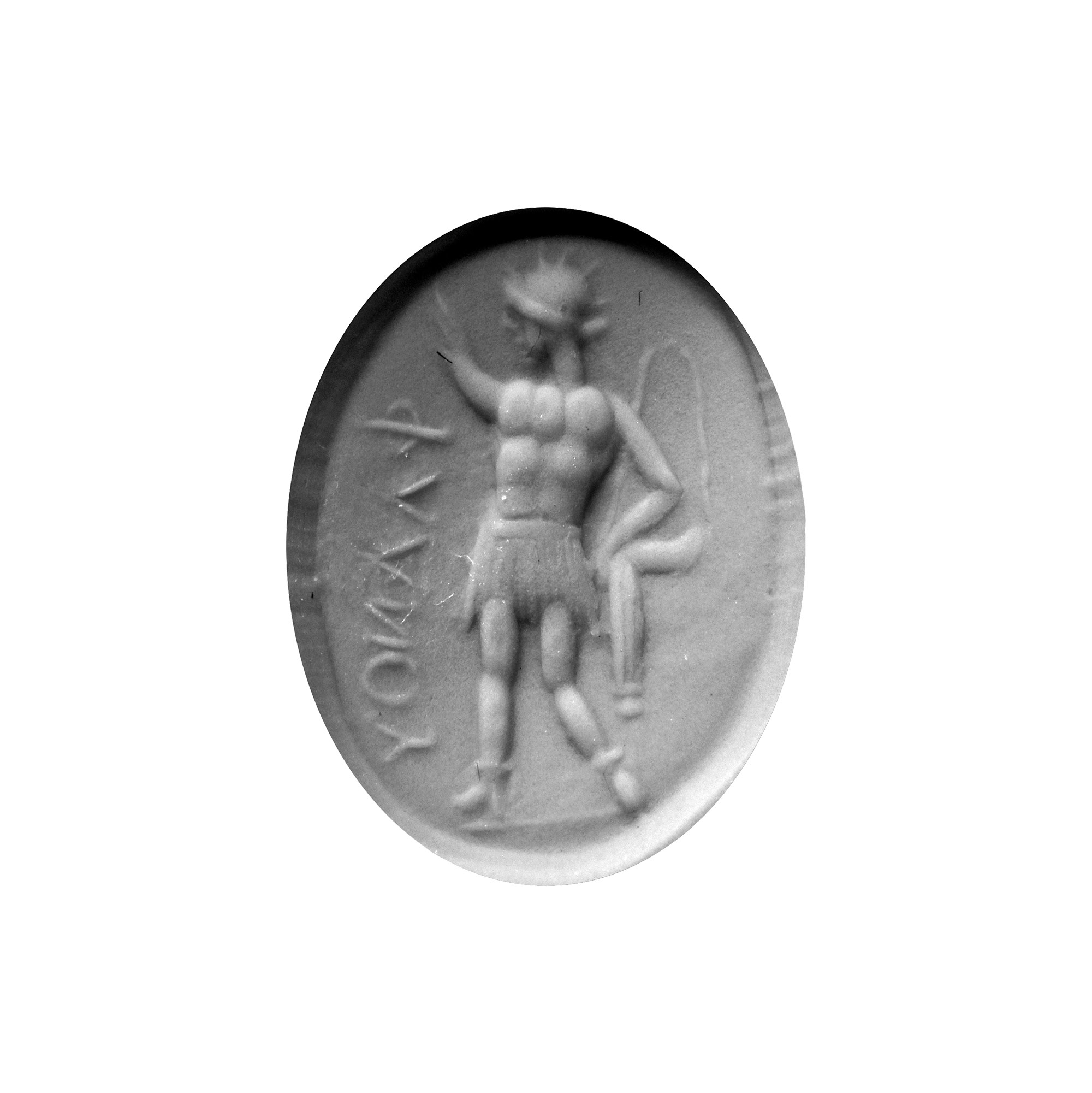 Roman Carnelian Gemstone with Sol and Greek Inscription