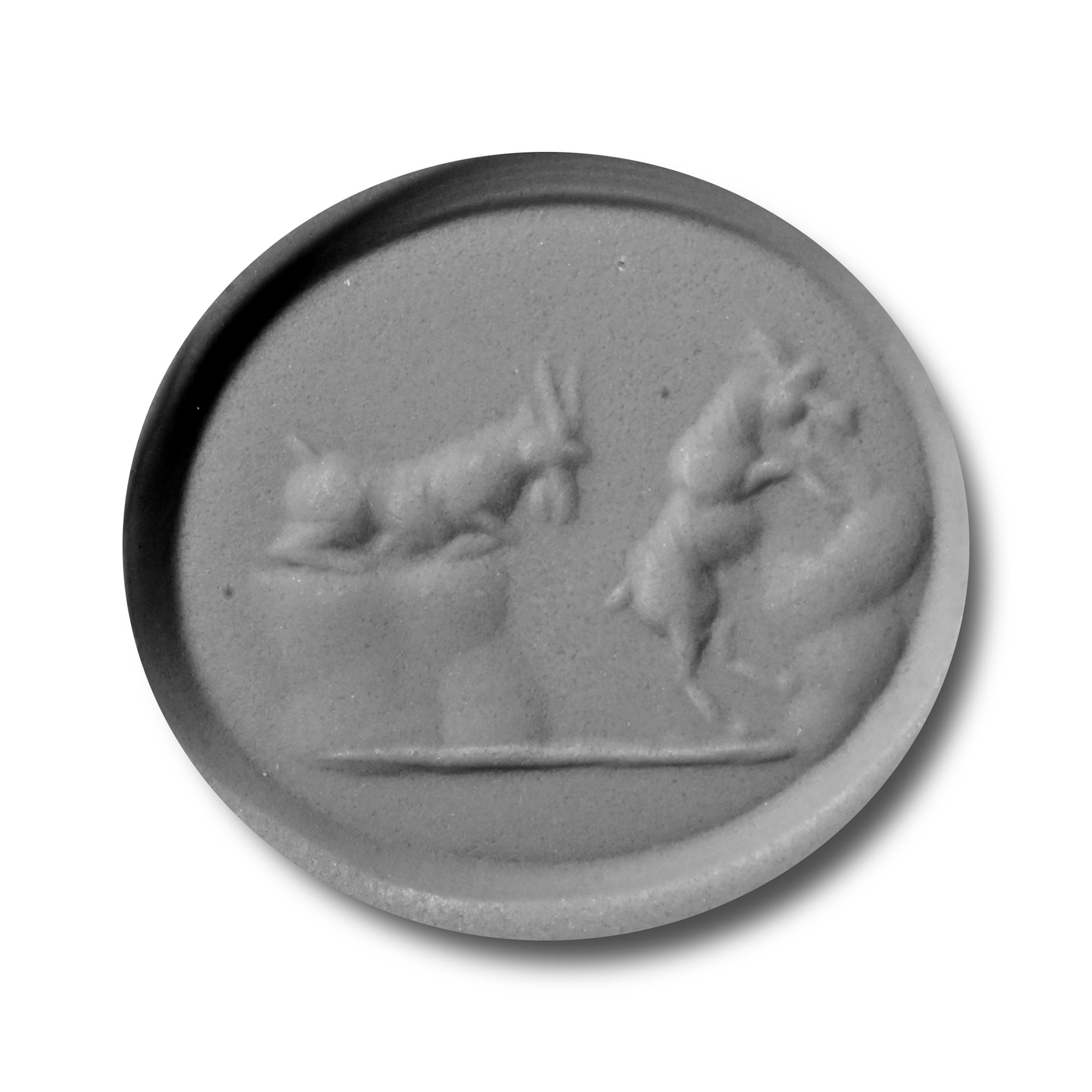 Carnelian Gemstone with a Bucolic Scence