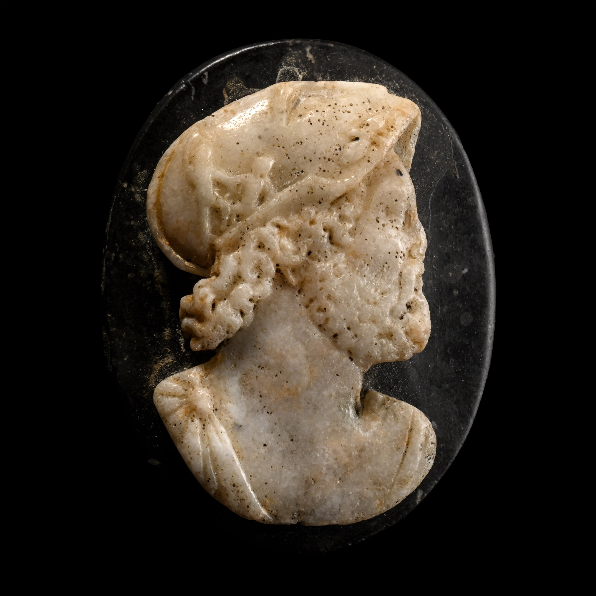 Grand Tour Stone Cameo with Bust of Ajax