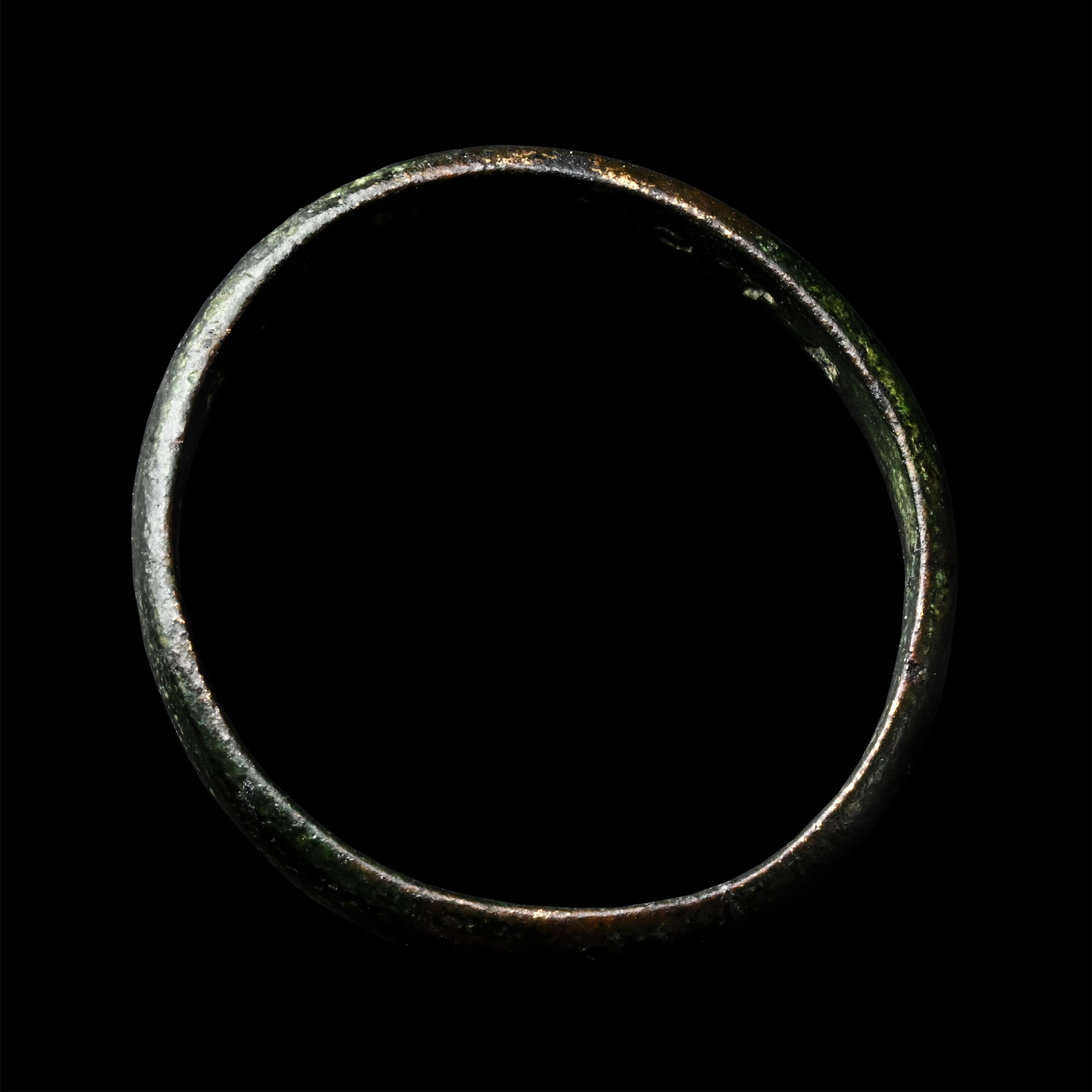 Post Medieval 'I LIVE IN LOVE' Bronze Posy Ring