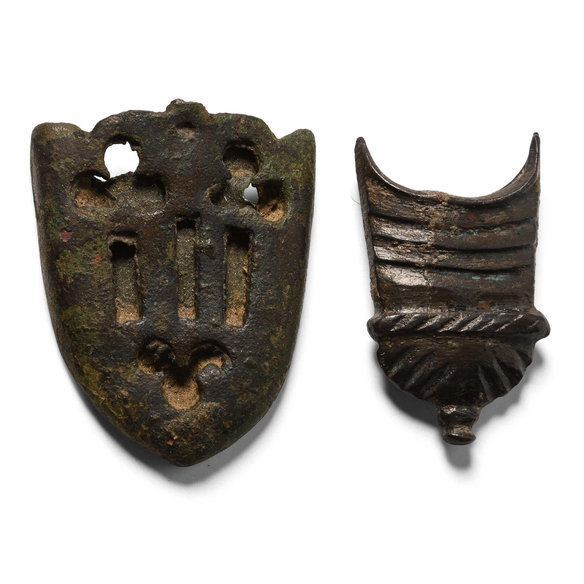 Medieval Bronze Dagger Chape Group