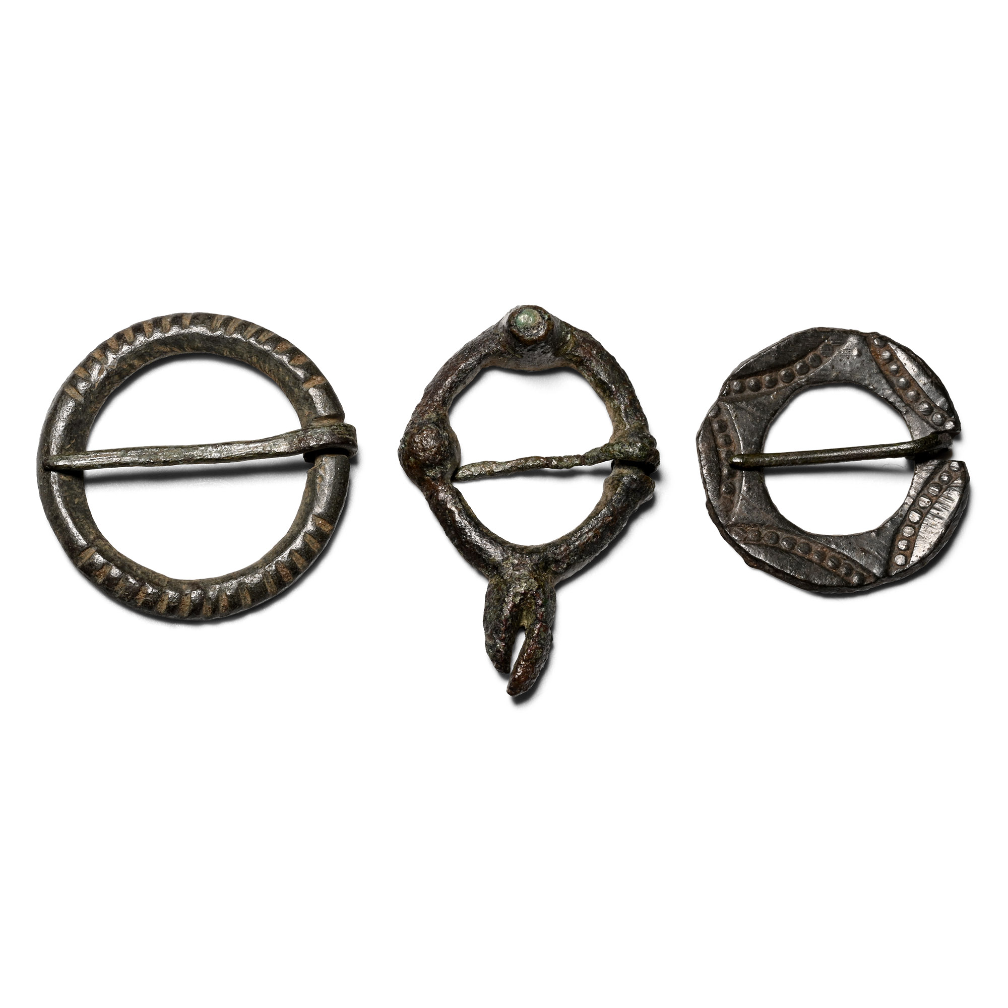 Medieval Bronze Ring Brooch Group