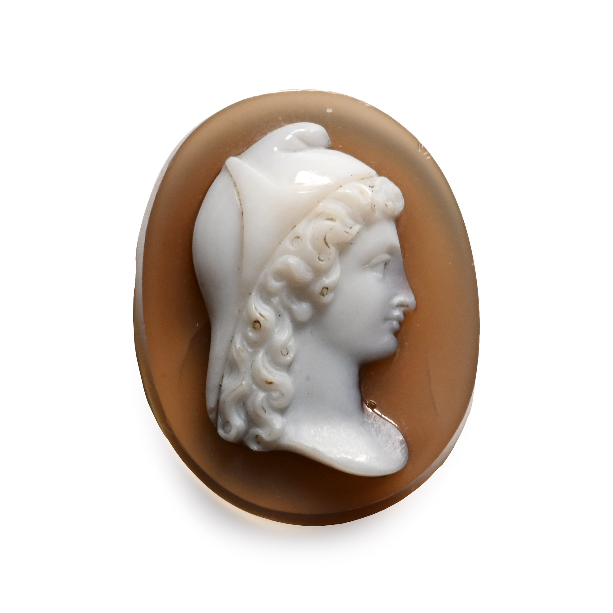 Post Classical Agate Cameo with a Helmeted Bust