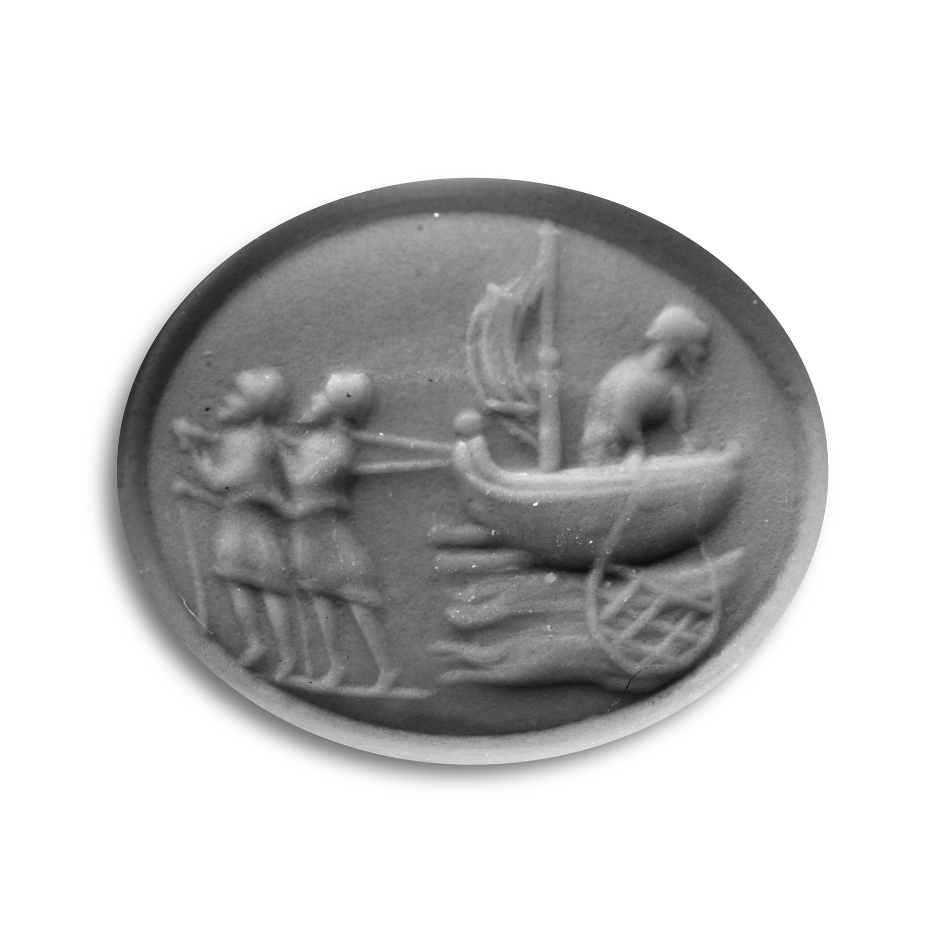 Georgian Period Bloodstone Gemstone with Christ Fishing