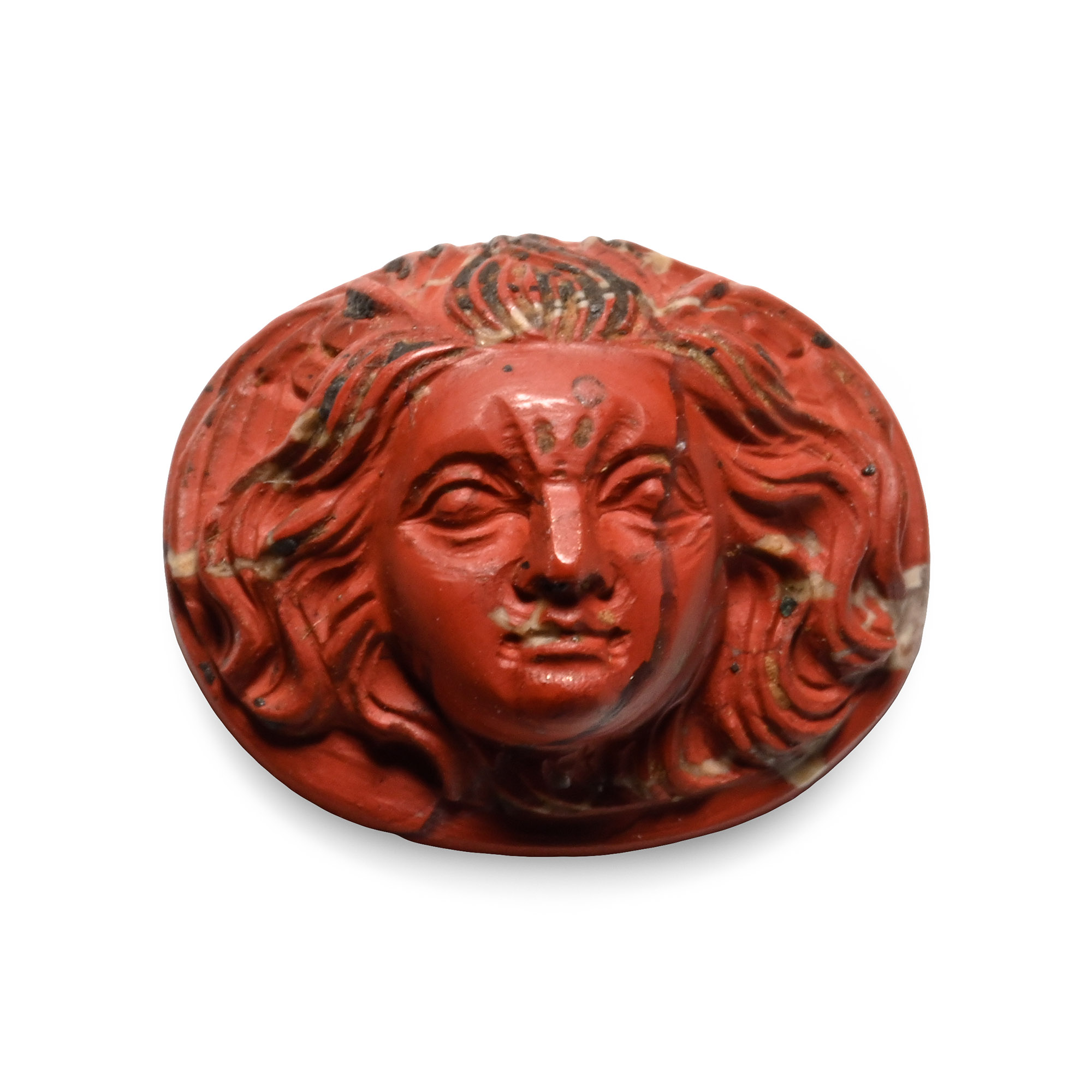 Post Classical Red Jasper Cameo of Medusa