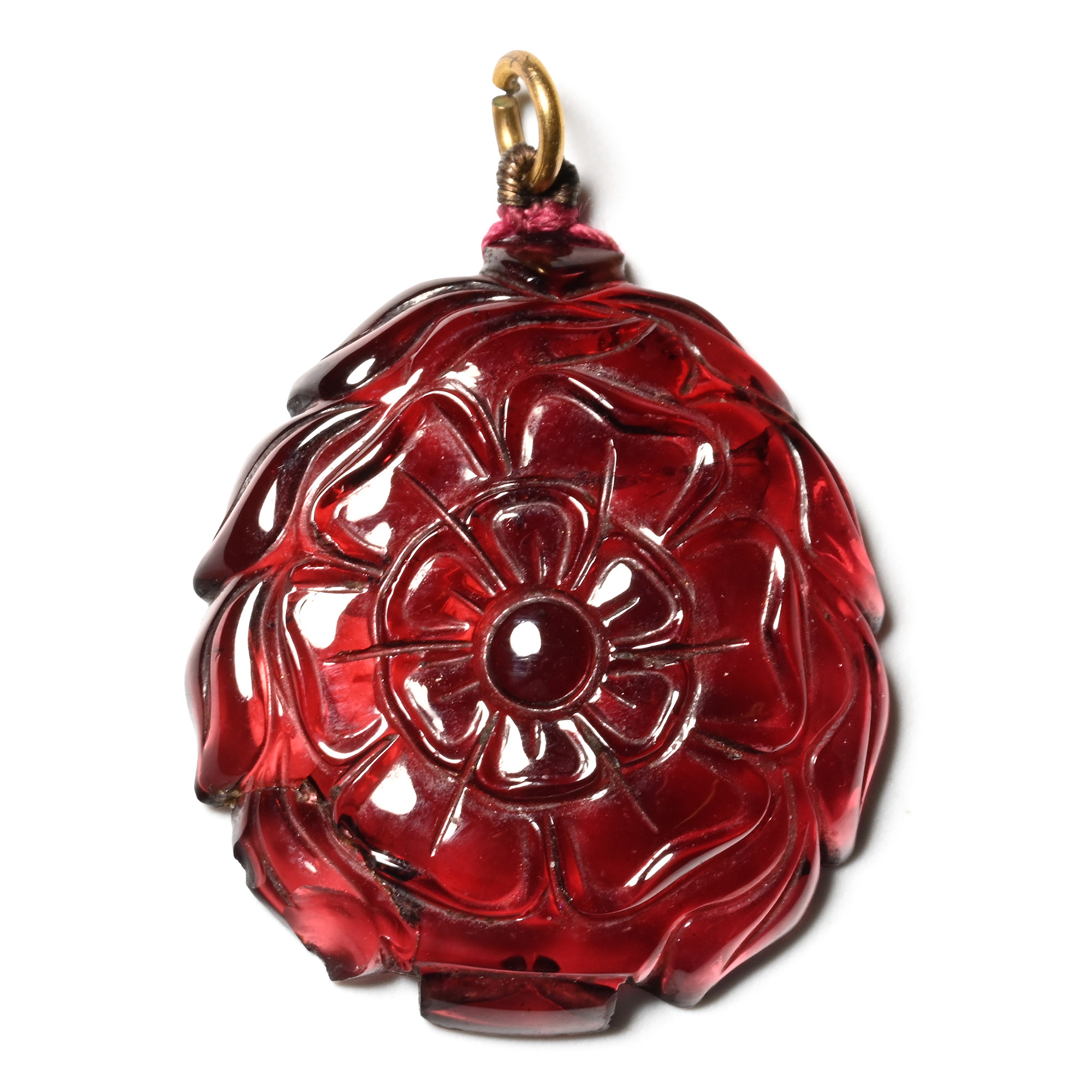 European Garnet Flower Pendant