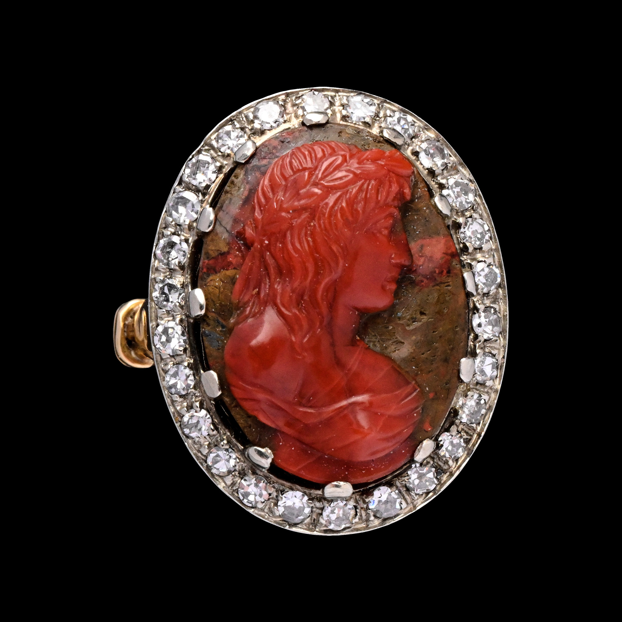 Hardstone Cameo of a Muse in Ring