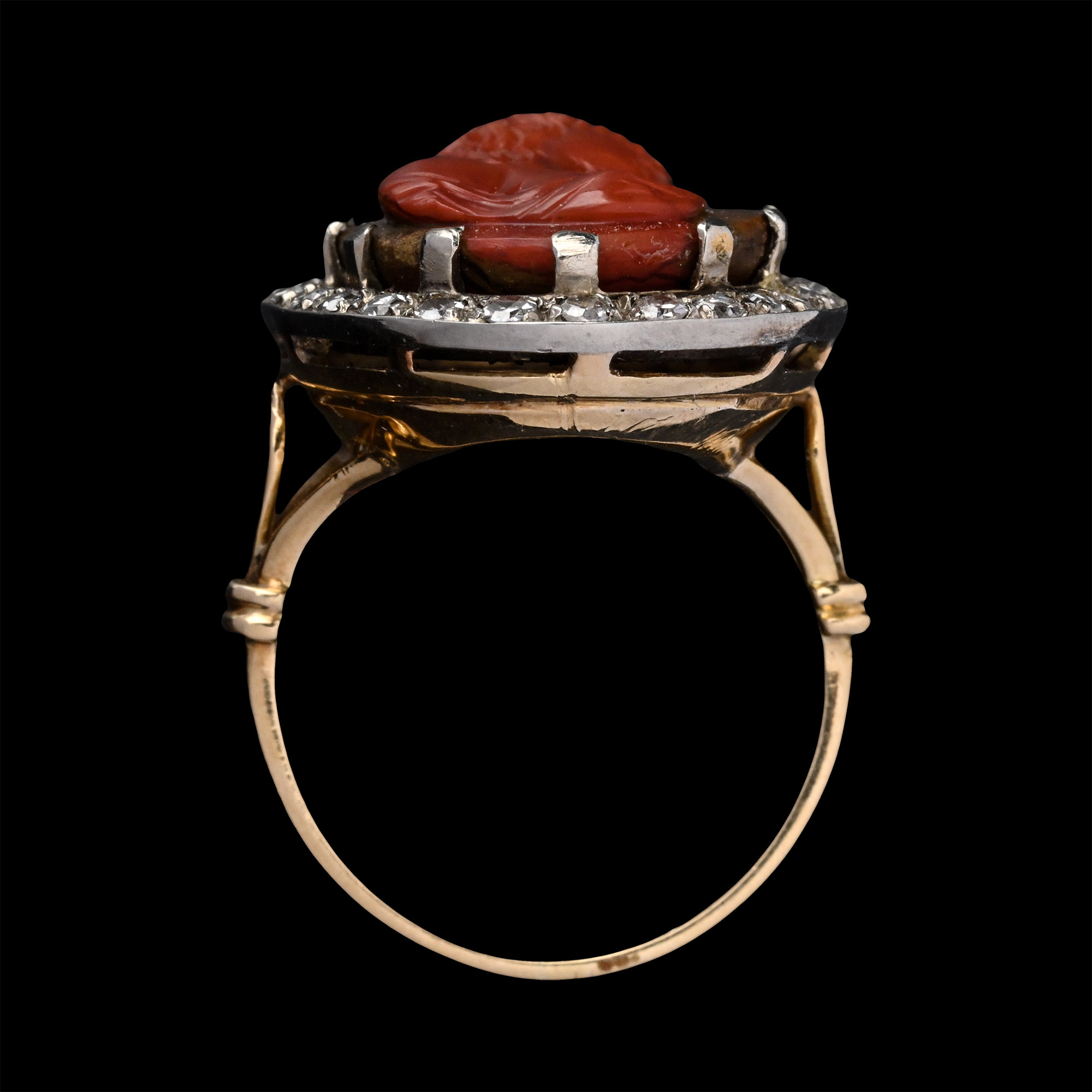 Hardstone Cameo of a Muse in Ring