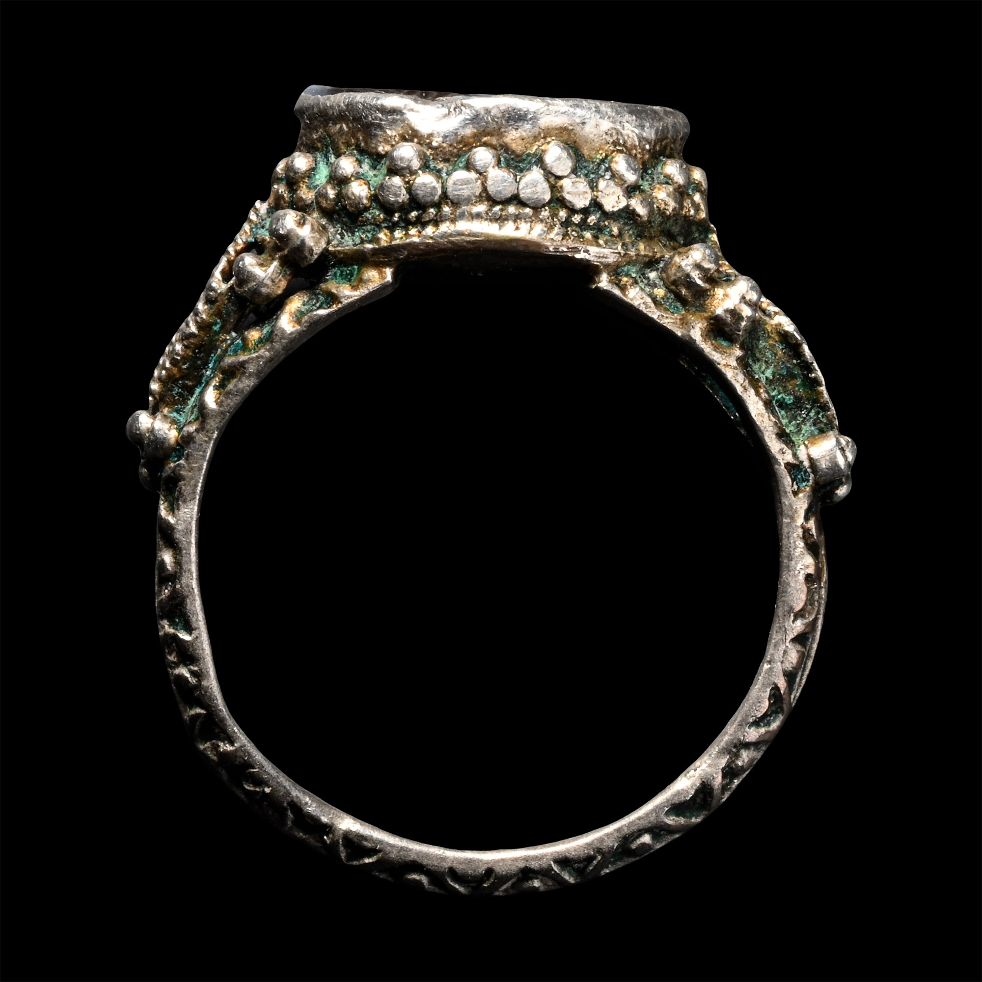 Roman Sardonyx Gemstone in Silver Ring